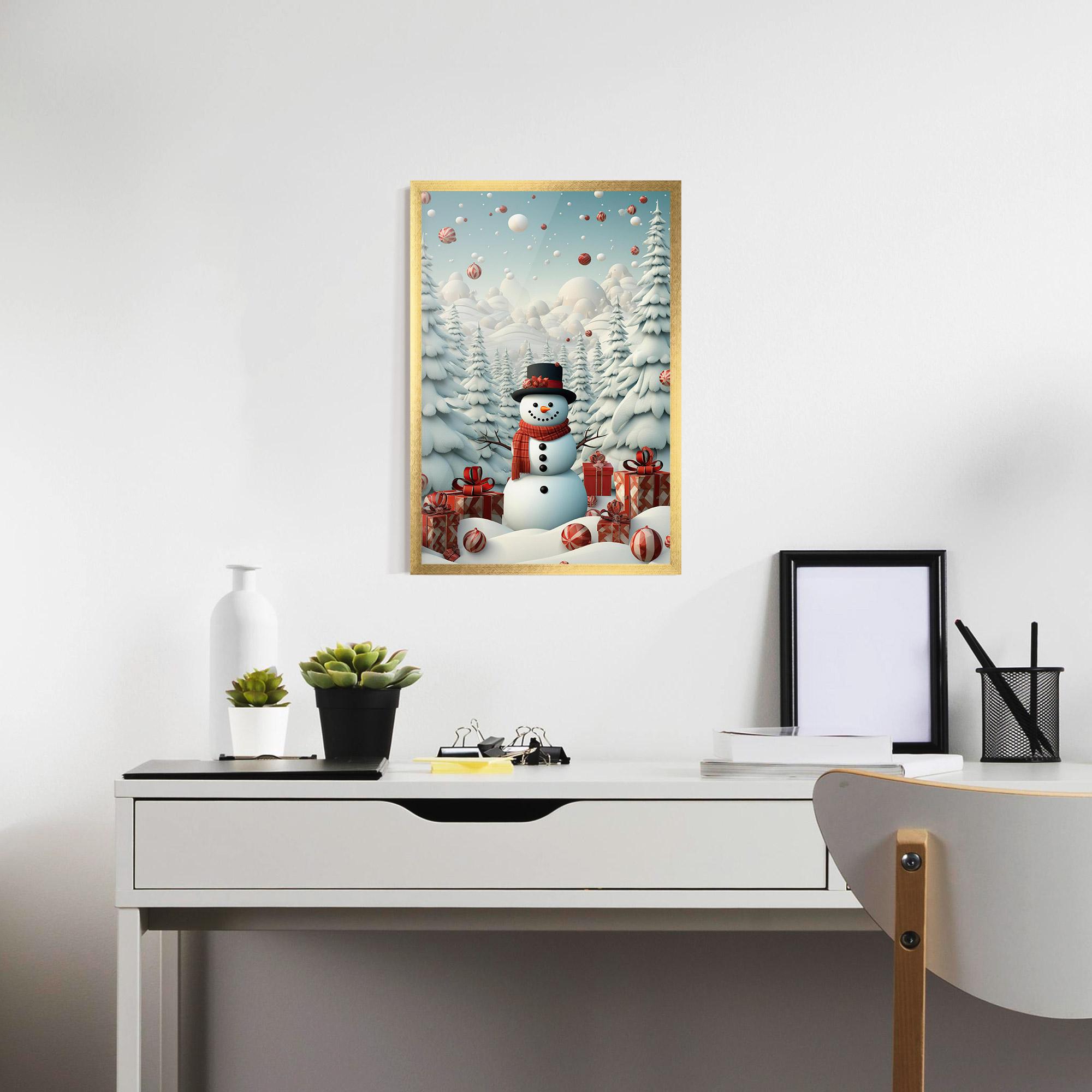 Poster Înrămat Snowman mockup 7