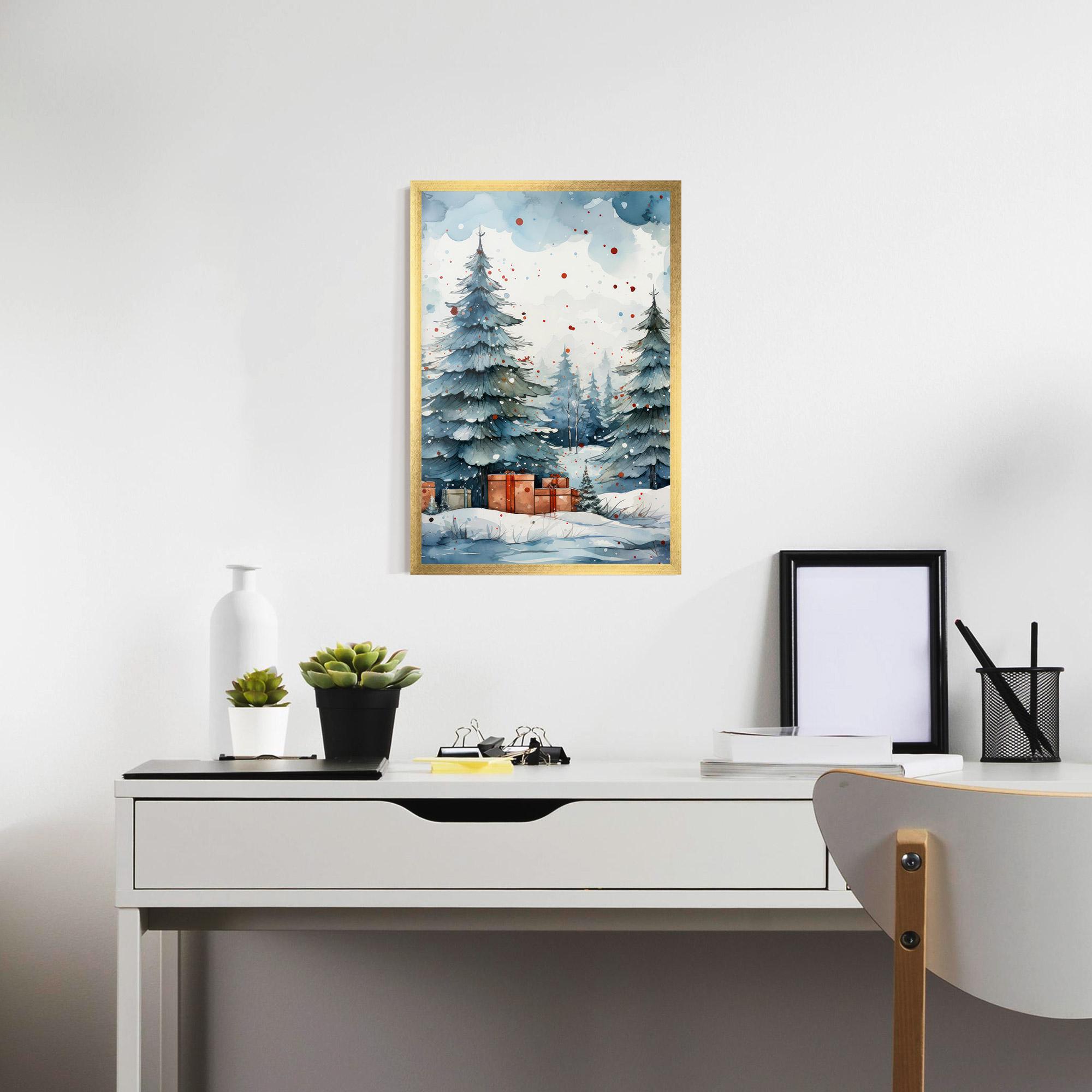 Poster Înrămat Watercolor Christmas mockup 7