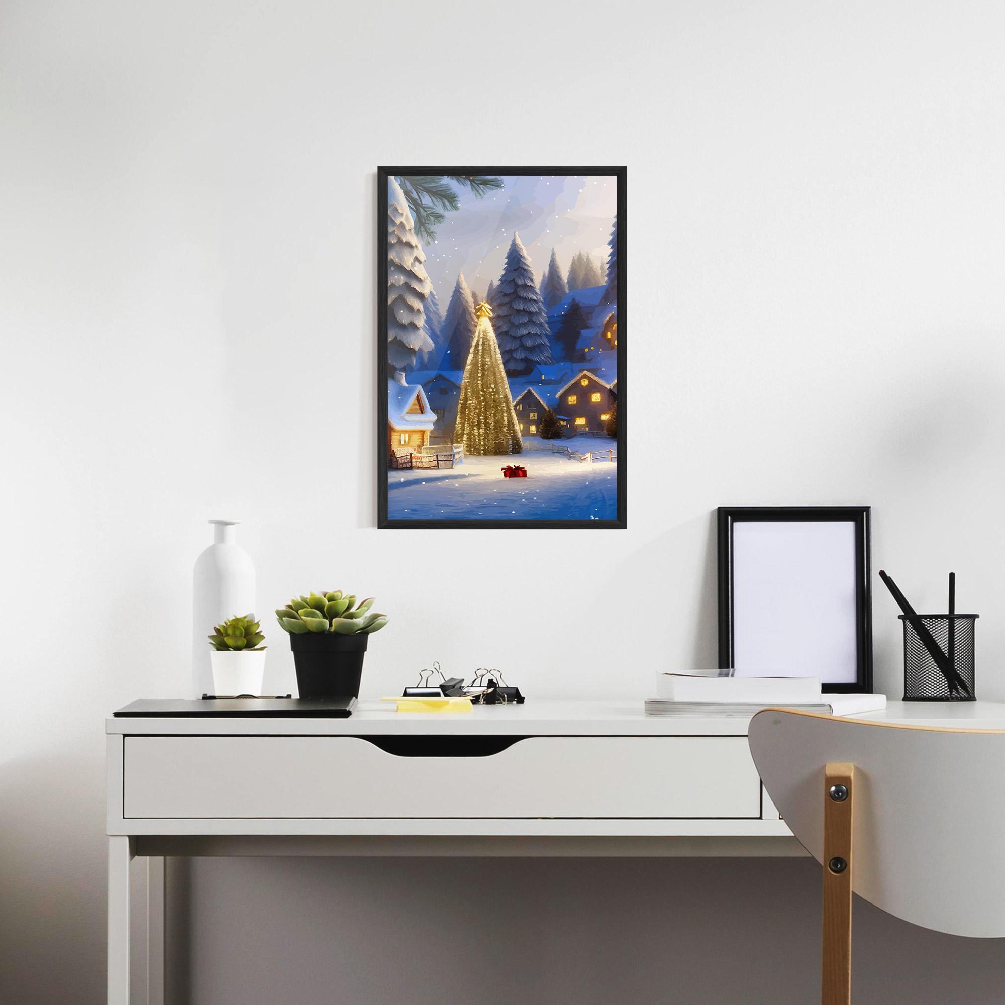 Poster Înrămat Fairy Tale Christmas House mockup 7