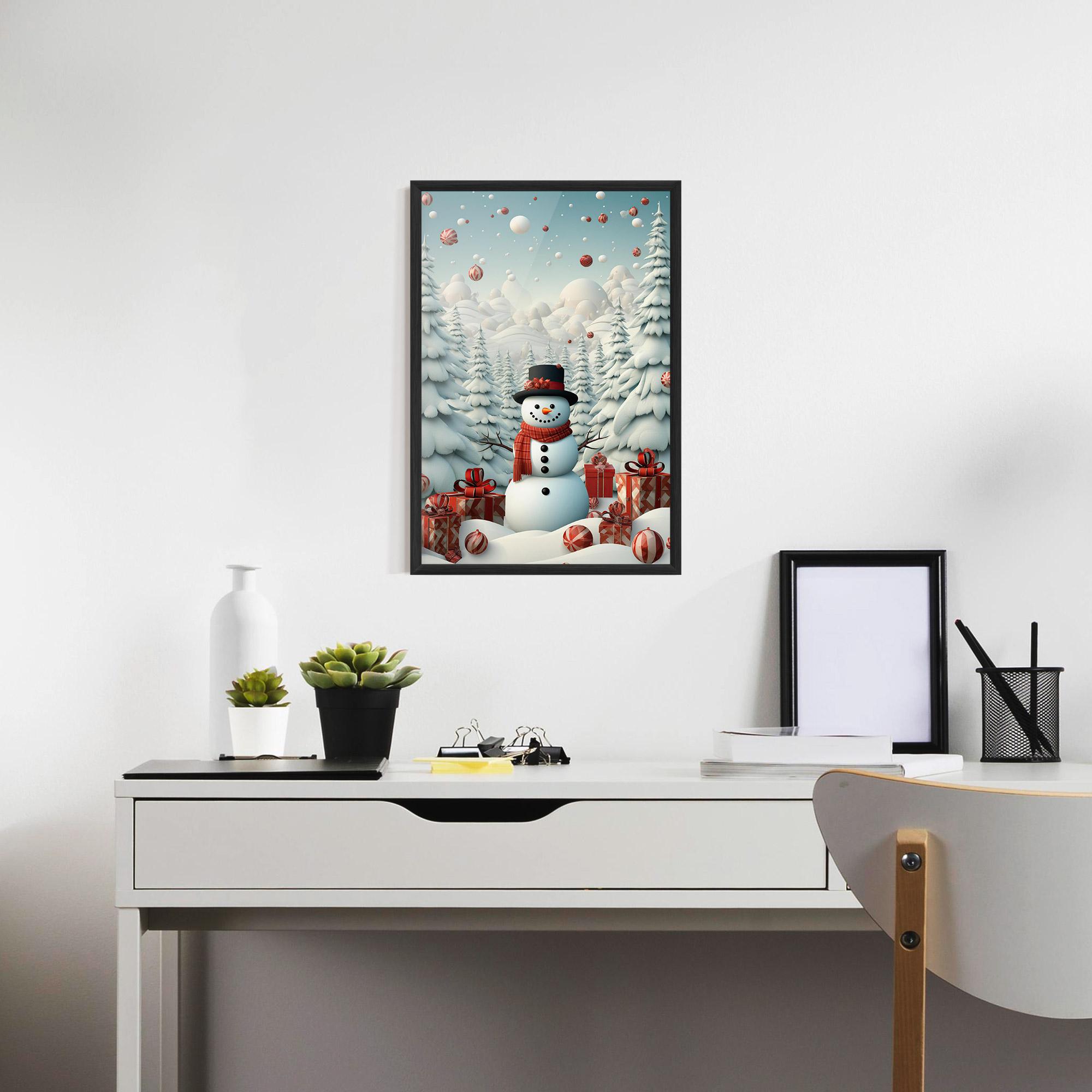 Poster Înrămat Snowman mockup 7