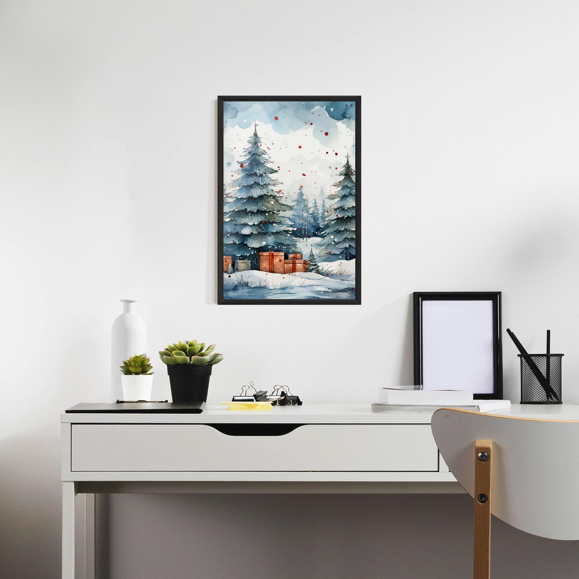 Poster Înrămat Watercolor Christmas mockup 7