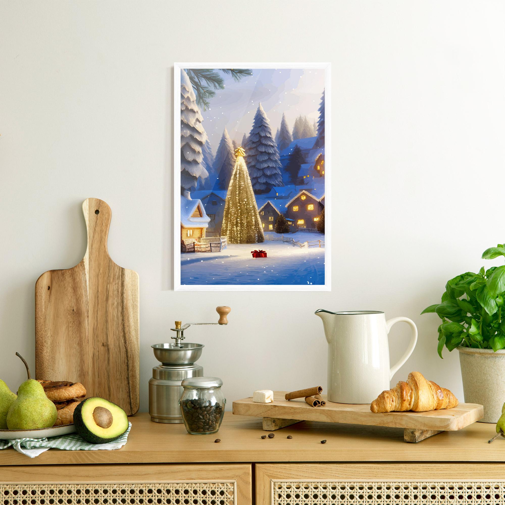 Poster Înrămat Fairy Tale Christmas House mockup 8