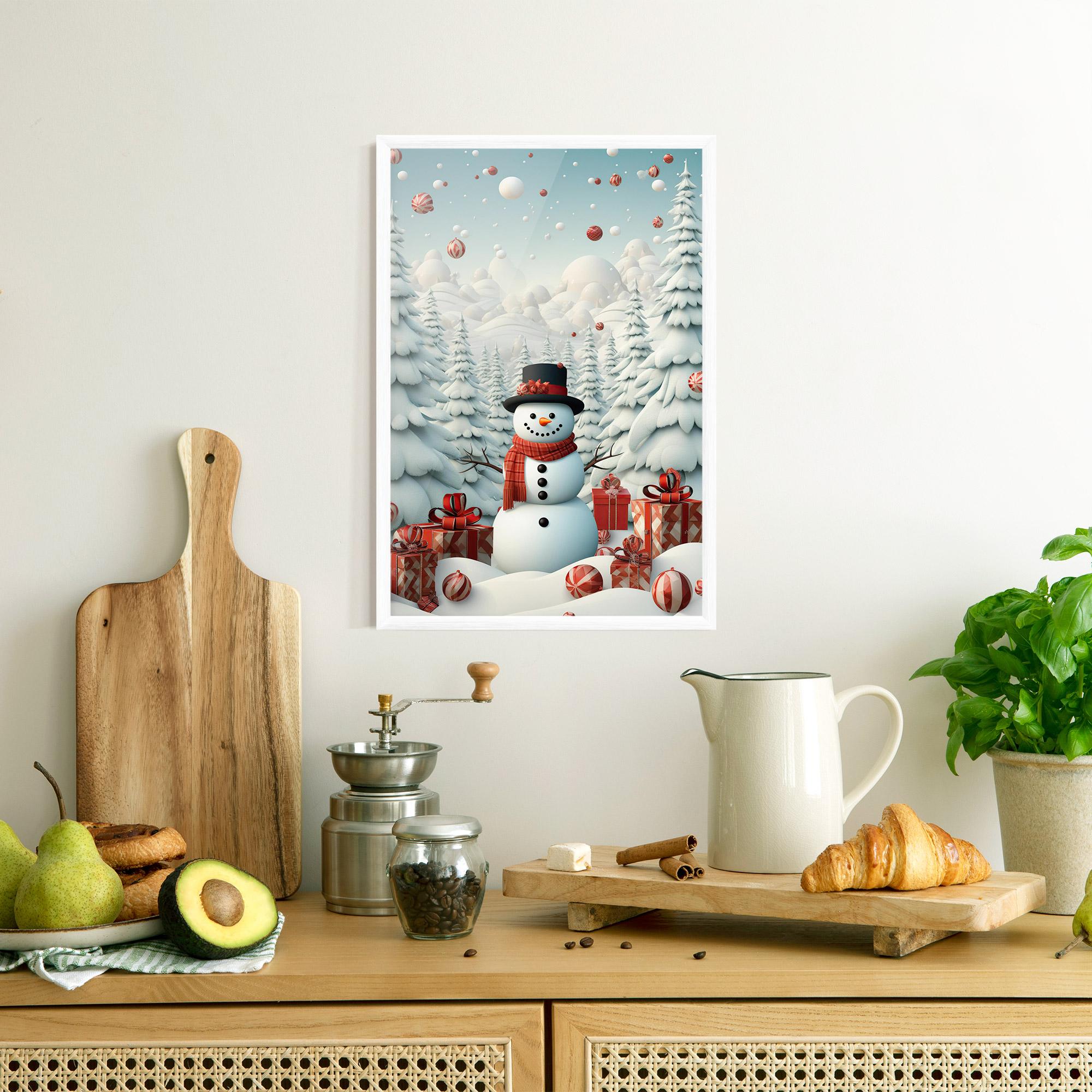 Poster Înrămat Snowman mockup 8