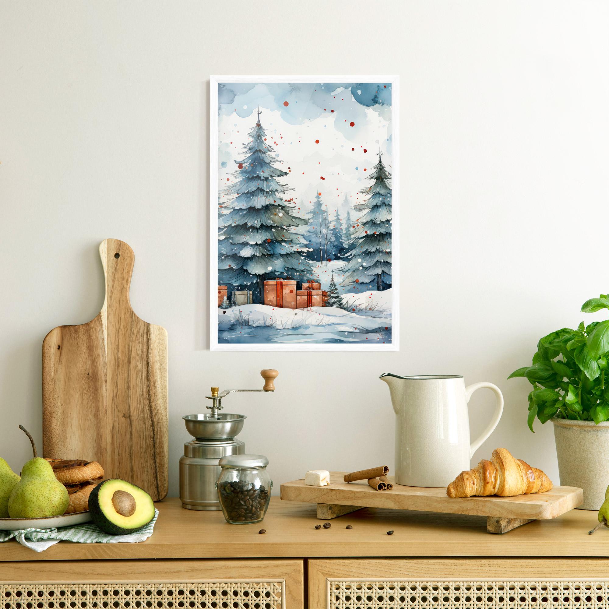 Poster Înrămat Watercolor Christmas mockup 8