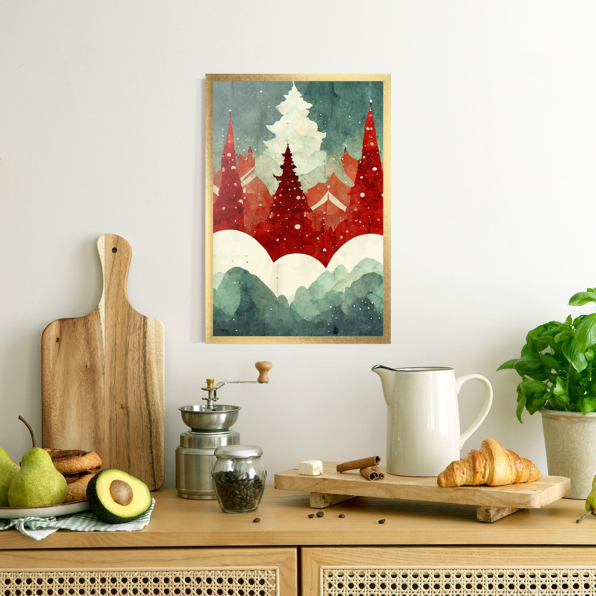Poster Înrămat Christmas Landscape mockup 8