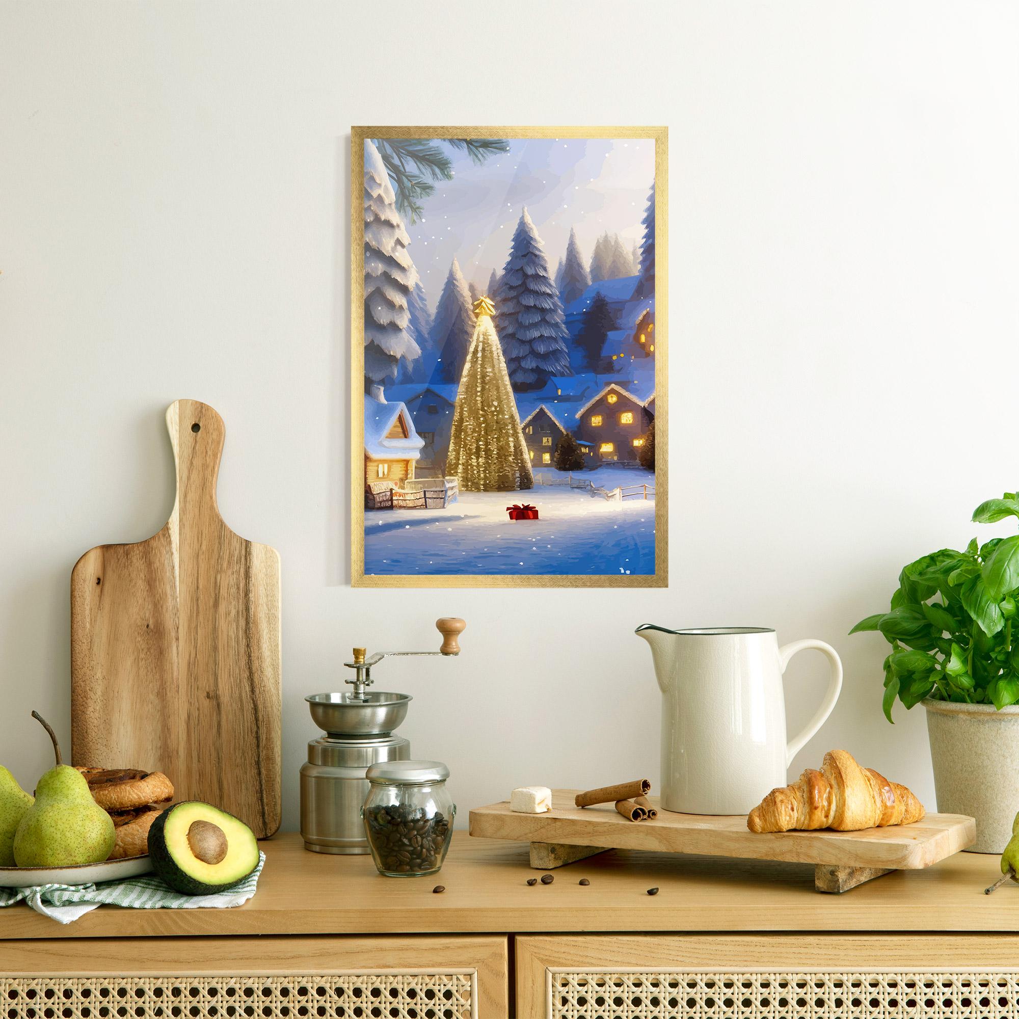 Poster Înrămat Fairy Tale Christmas House mockup 8