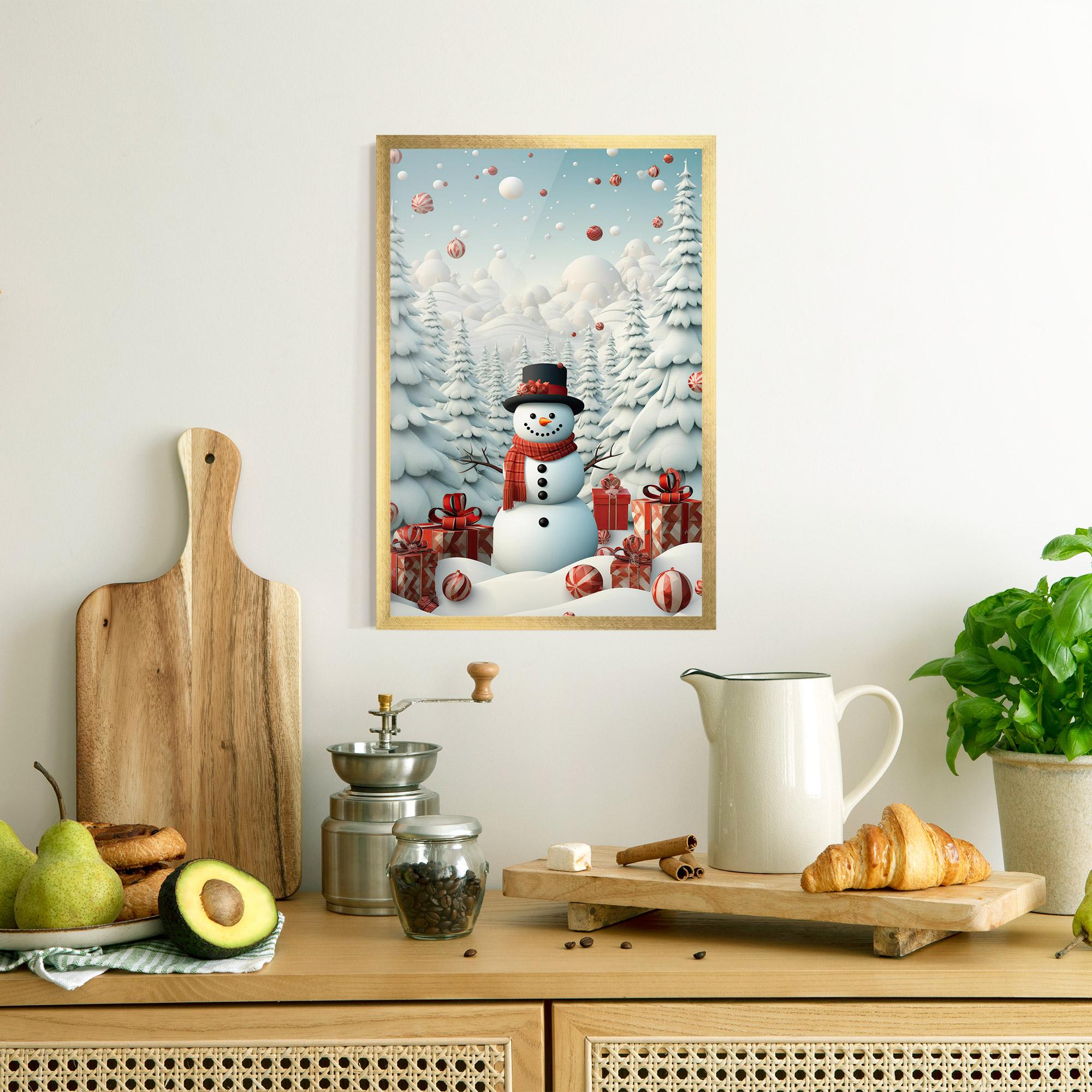 Poster Înrămat Snowman mockup 8
