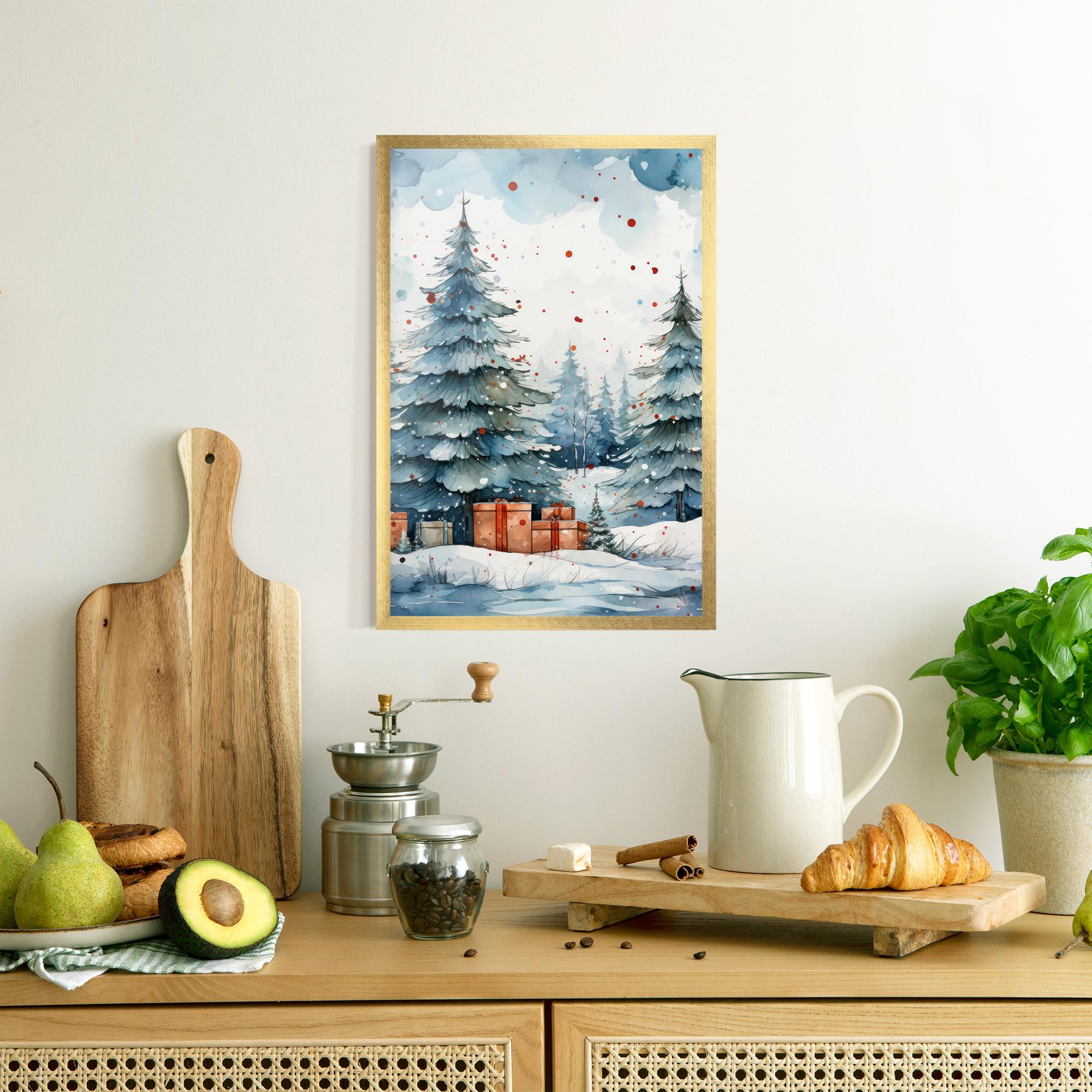 Poster Înrămat Watercolor Christmas mockup 8