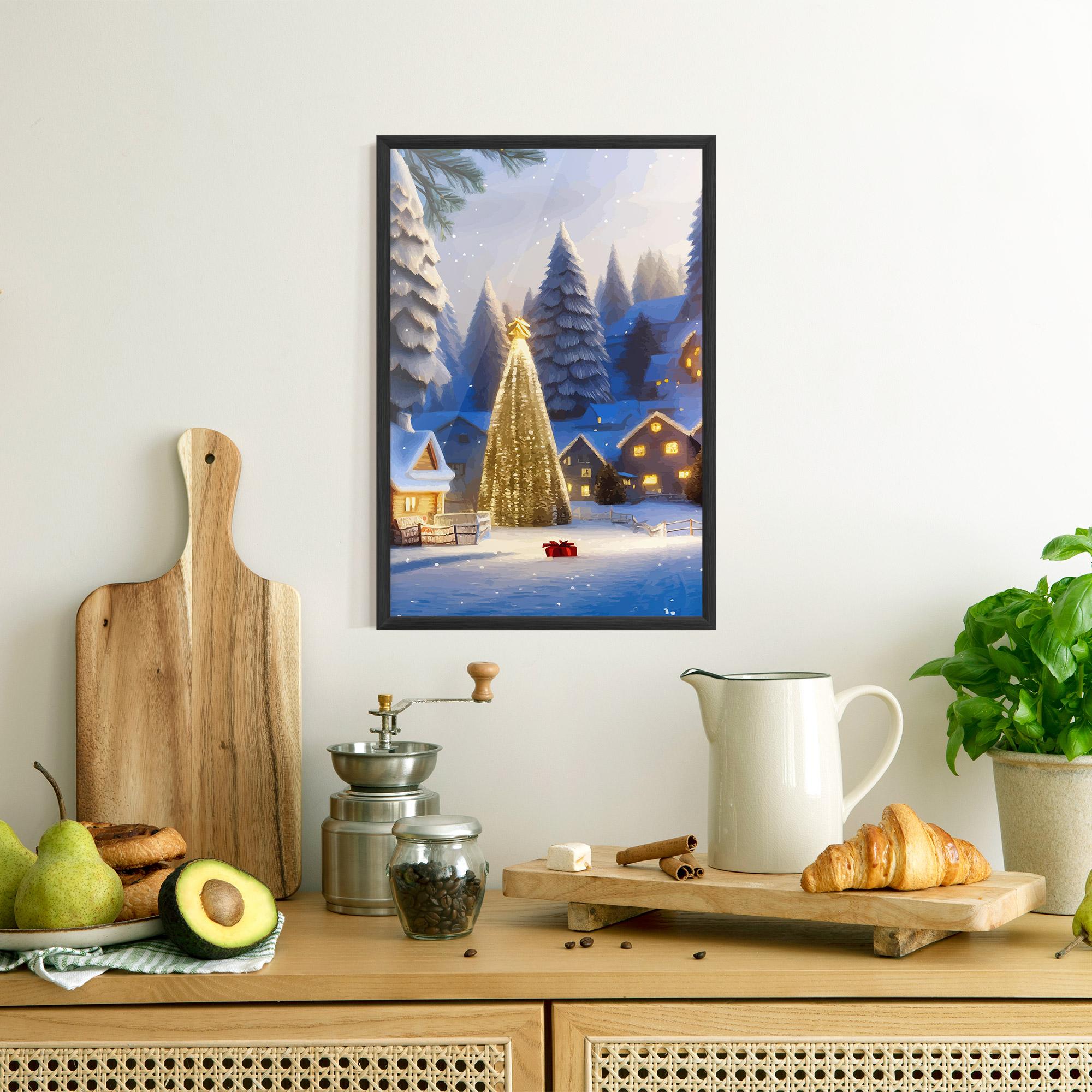 Poster Înrămat Fairy Tale Christmas House mockup 8