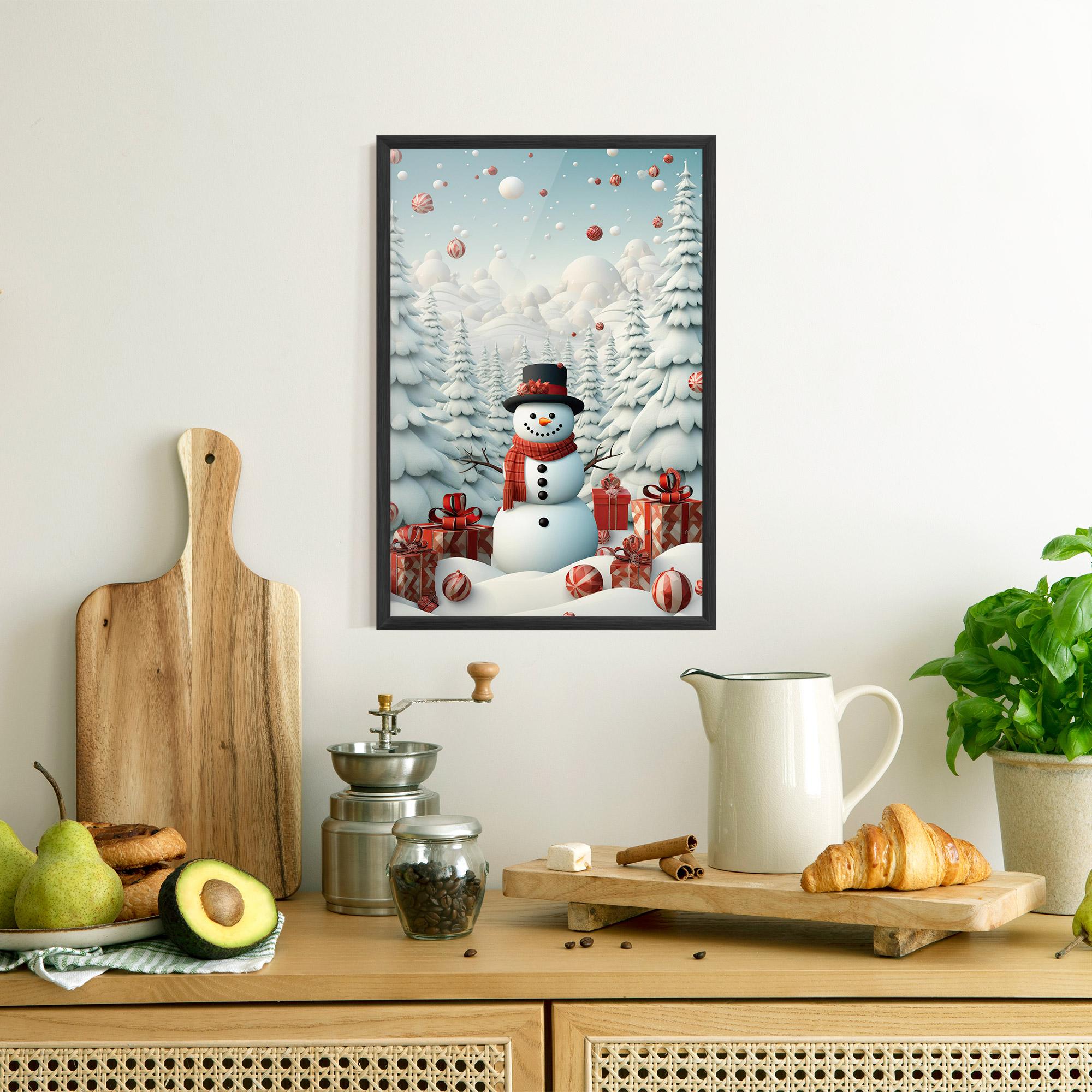 Poster Înrămat Snowman mockup 8