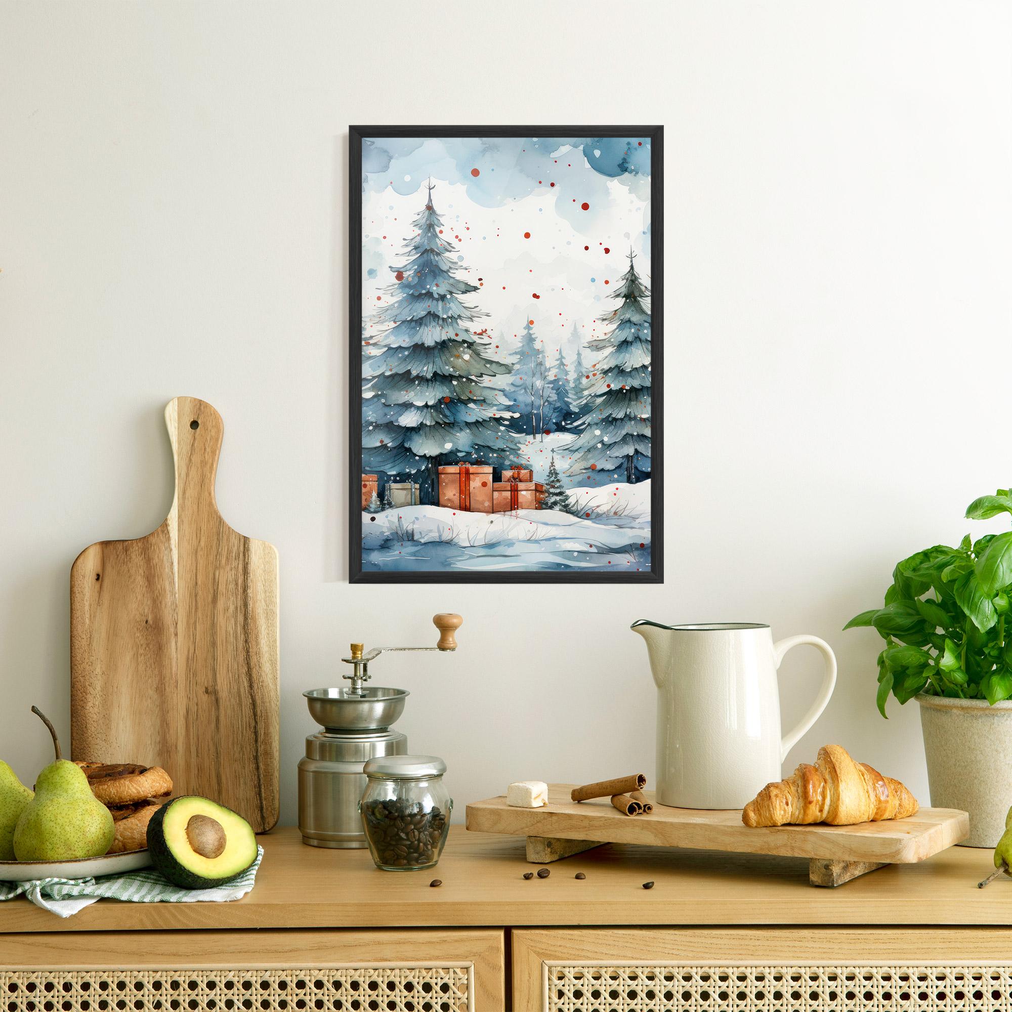 Poster Înrămat Watercolor Christmas mockup 8