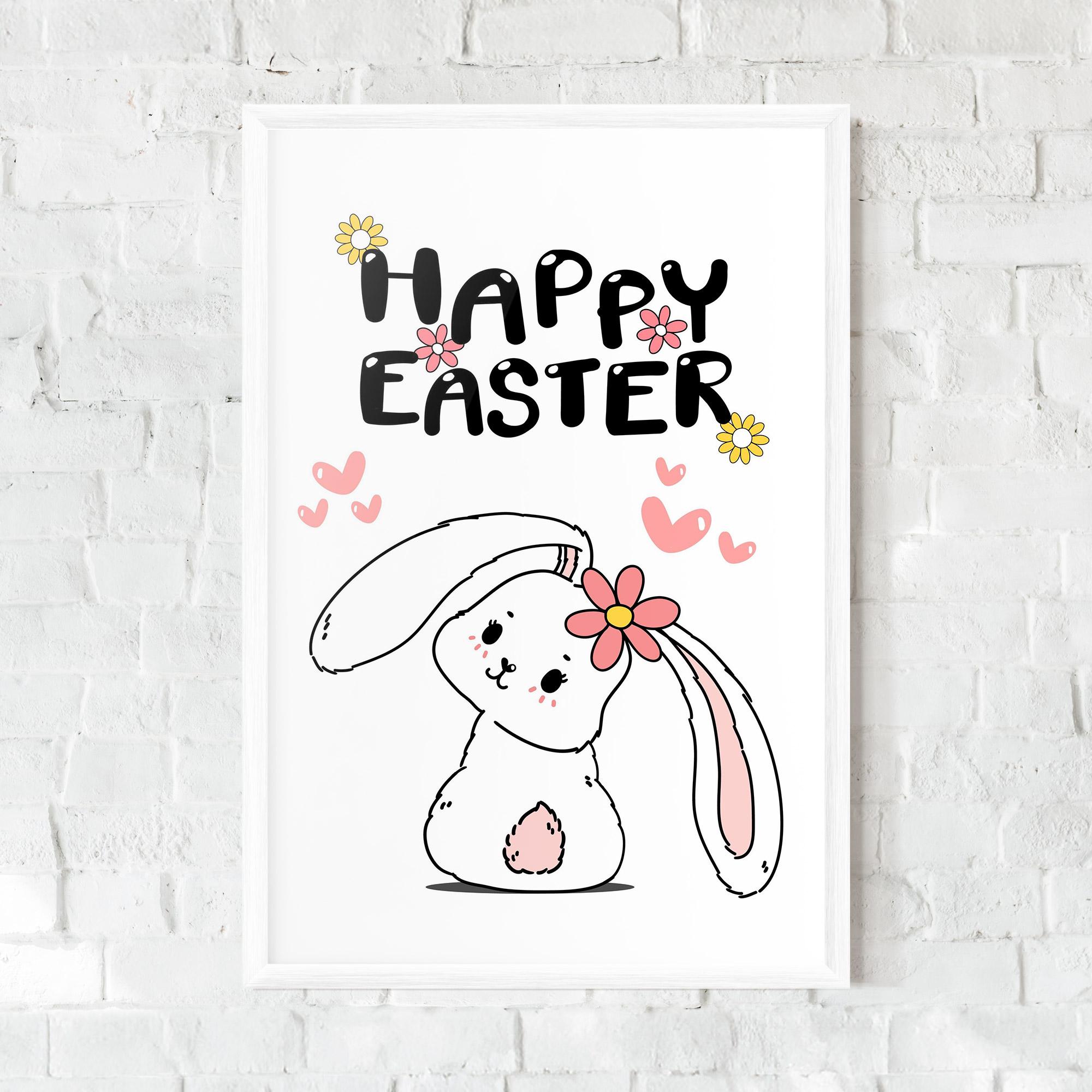 Poster Înrămat Cute Spring Bunny mockup 0