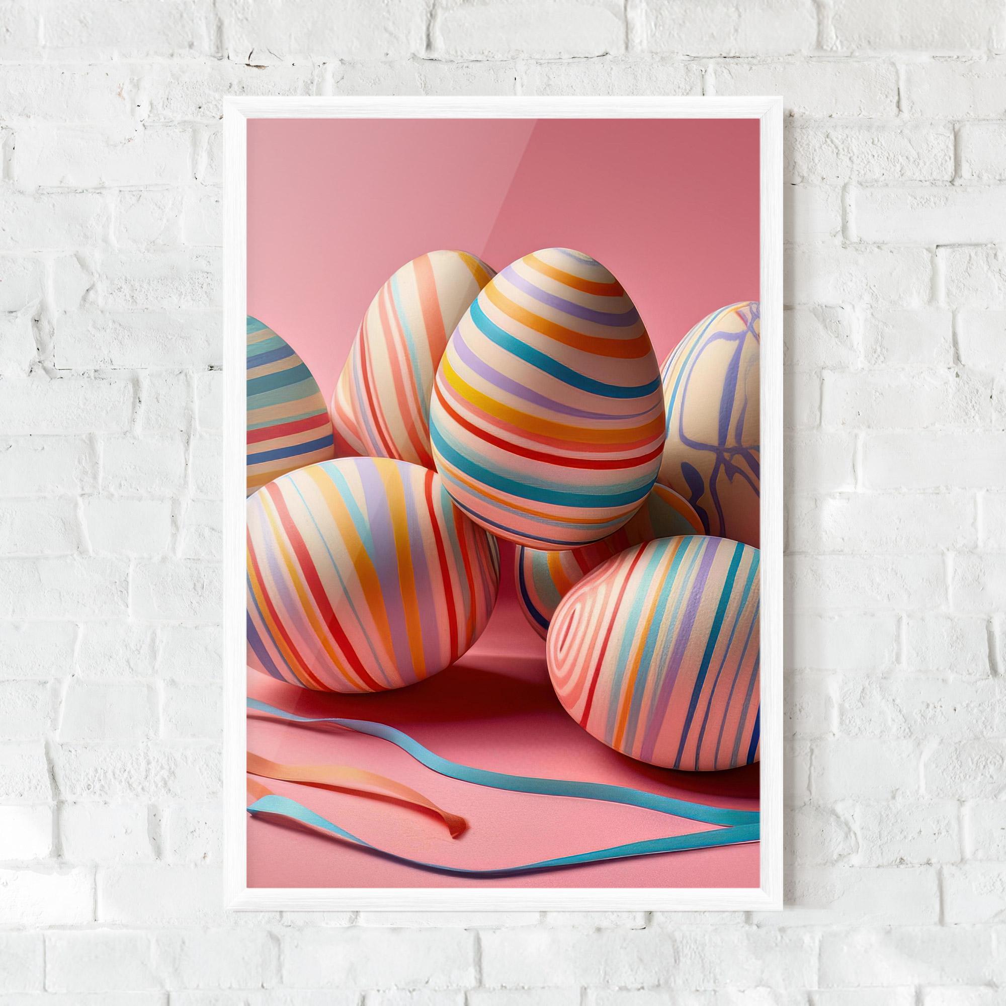 Poster Înrămat Easter Eggs Ribbons mockup 0