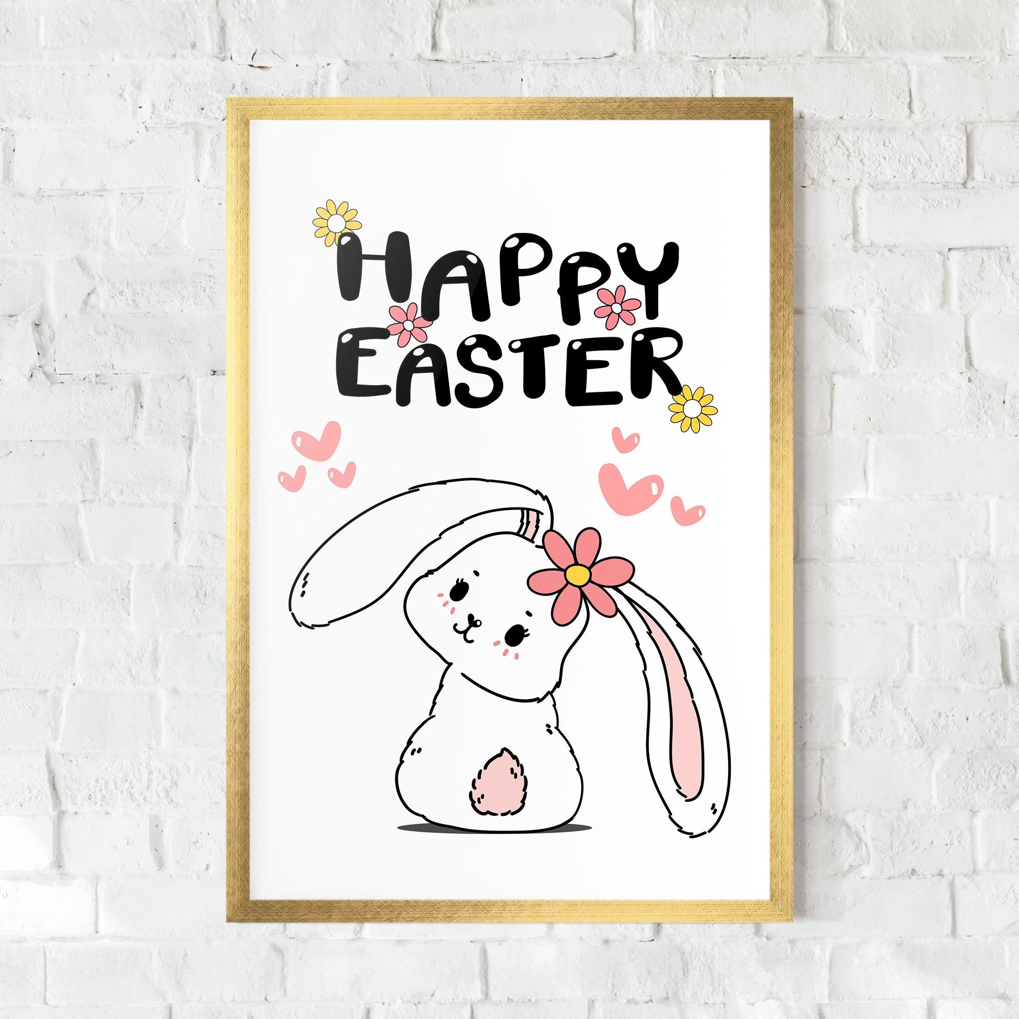 Poster Înrămat Cute Spring Bunny mockup 0