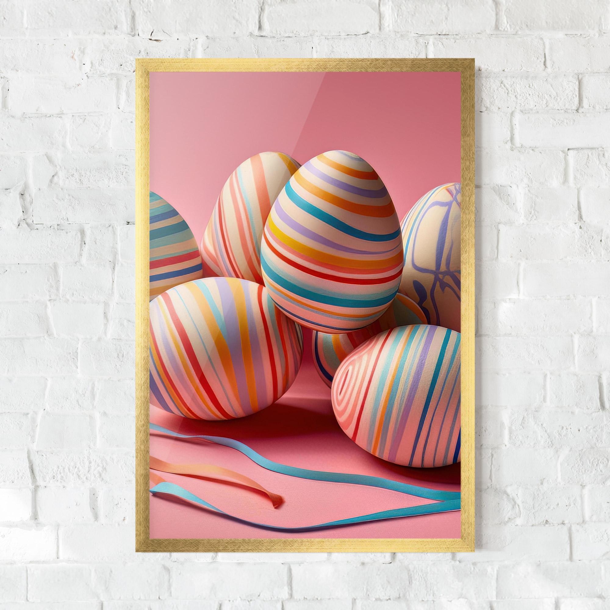 Poster Înrămat Easter Eggs Ribbons mockup 0