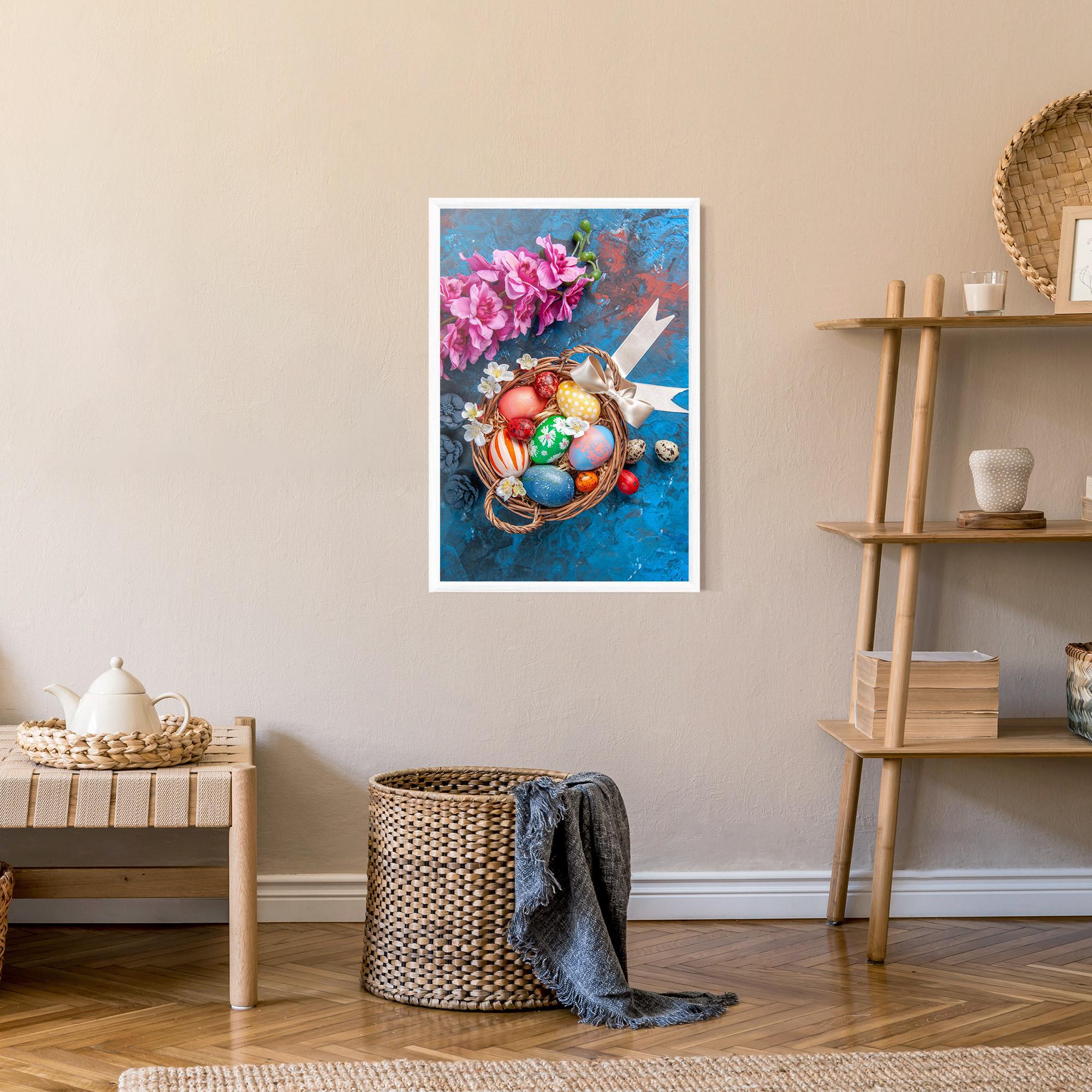 Poster Înrămat Colored Easter Eggs mockup 9