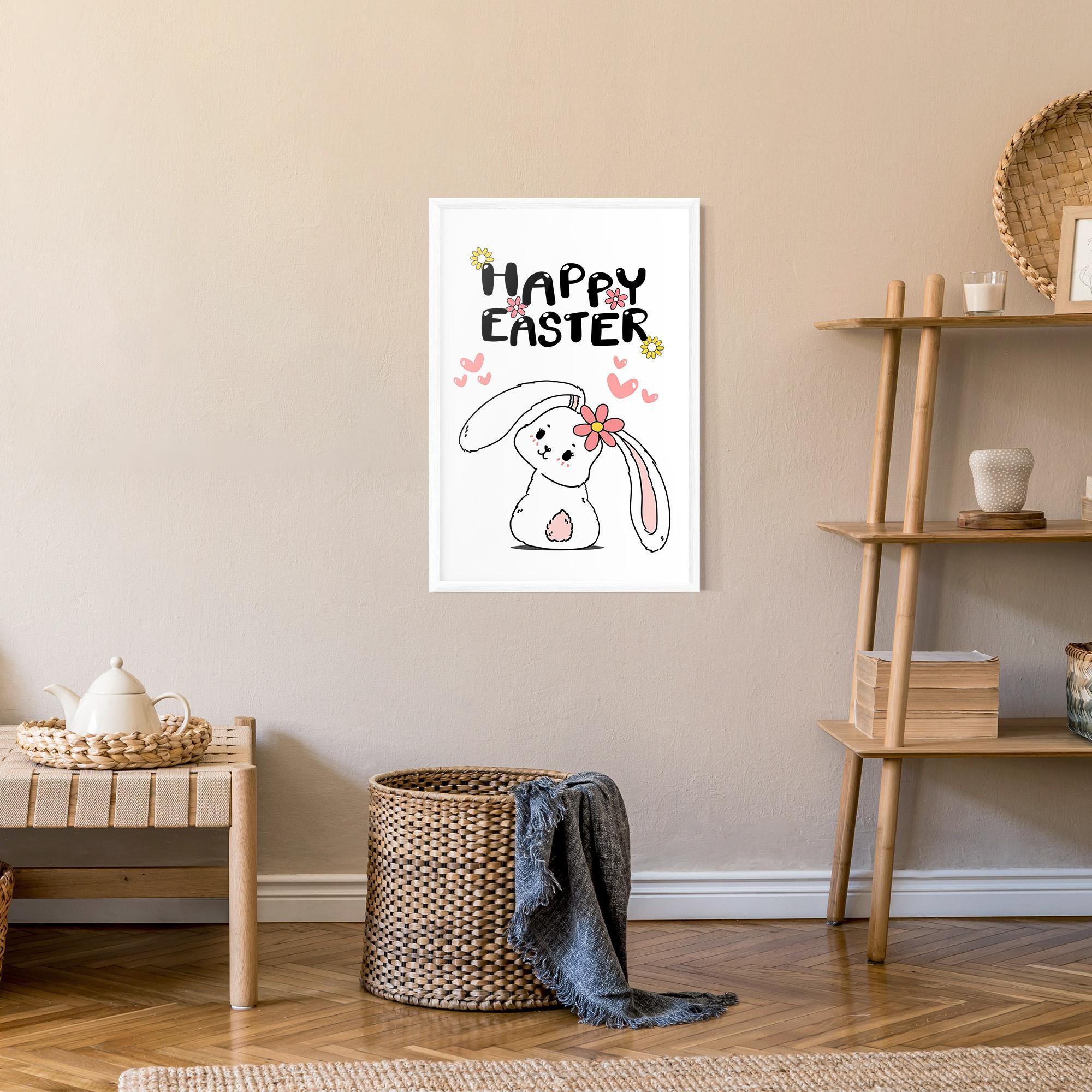 Poster Înrămat Cute Spring Bunny mockup 9