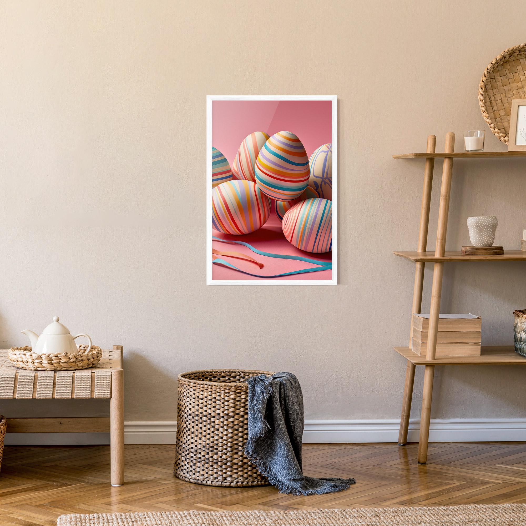 Poster Înrămat Easter Eggs Ribbons mockup 9
