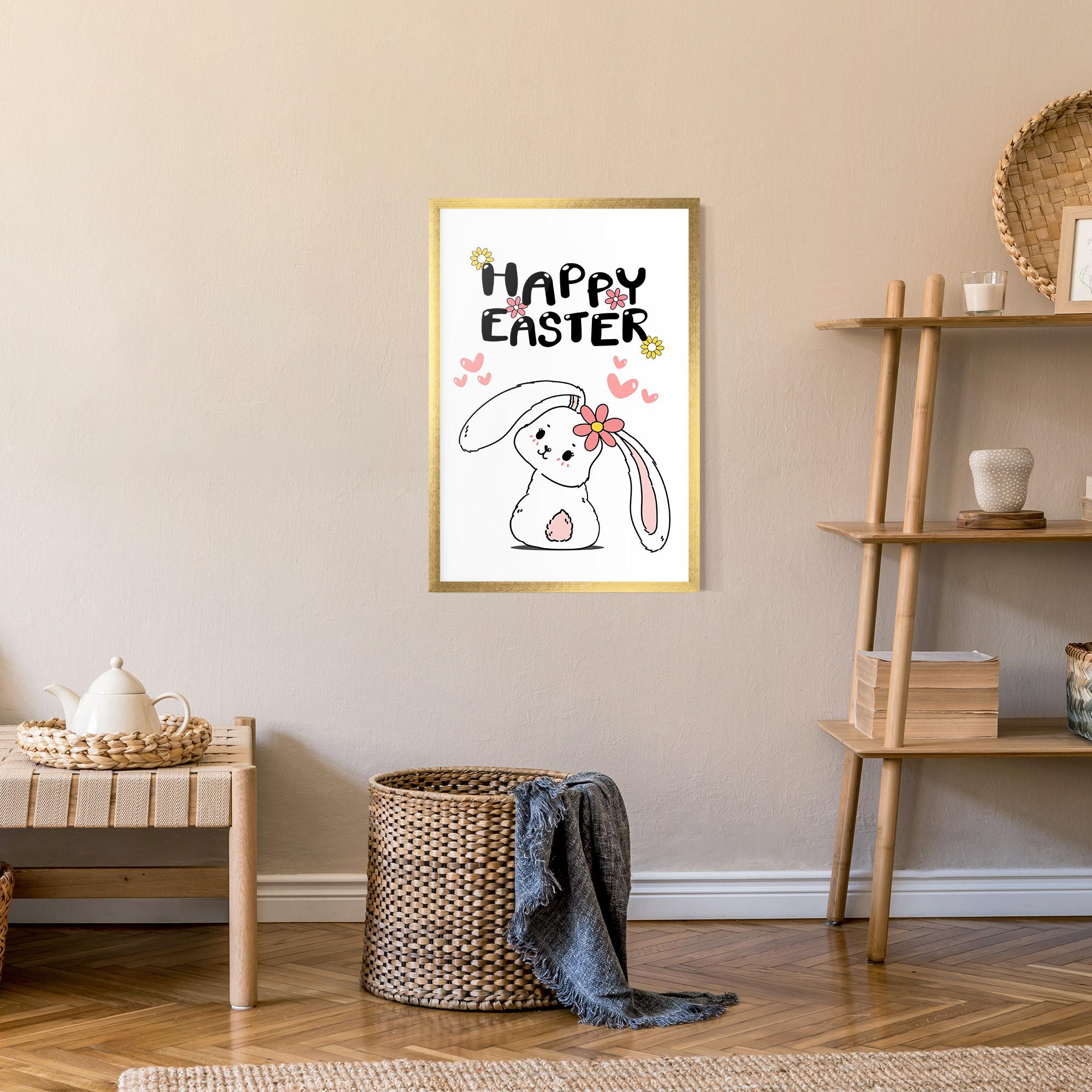 Poster Înrămat Cute Spring Bunny mockup 9