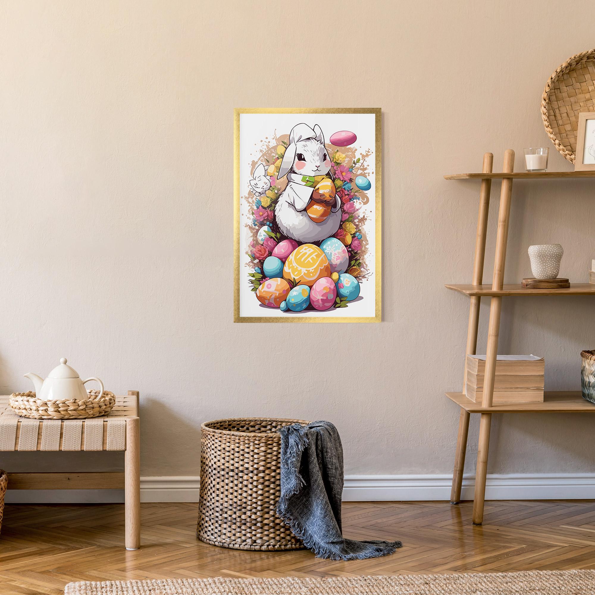 Poster Înrămat White Easter Bunny mockup 9
