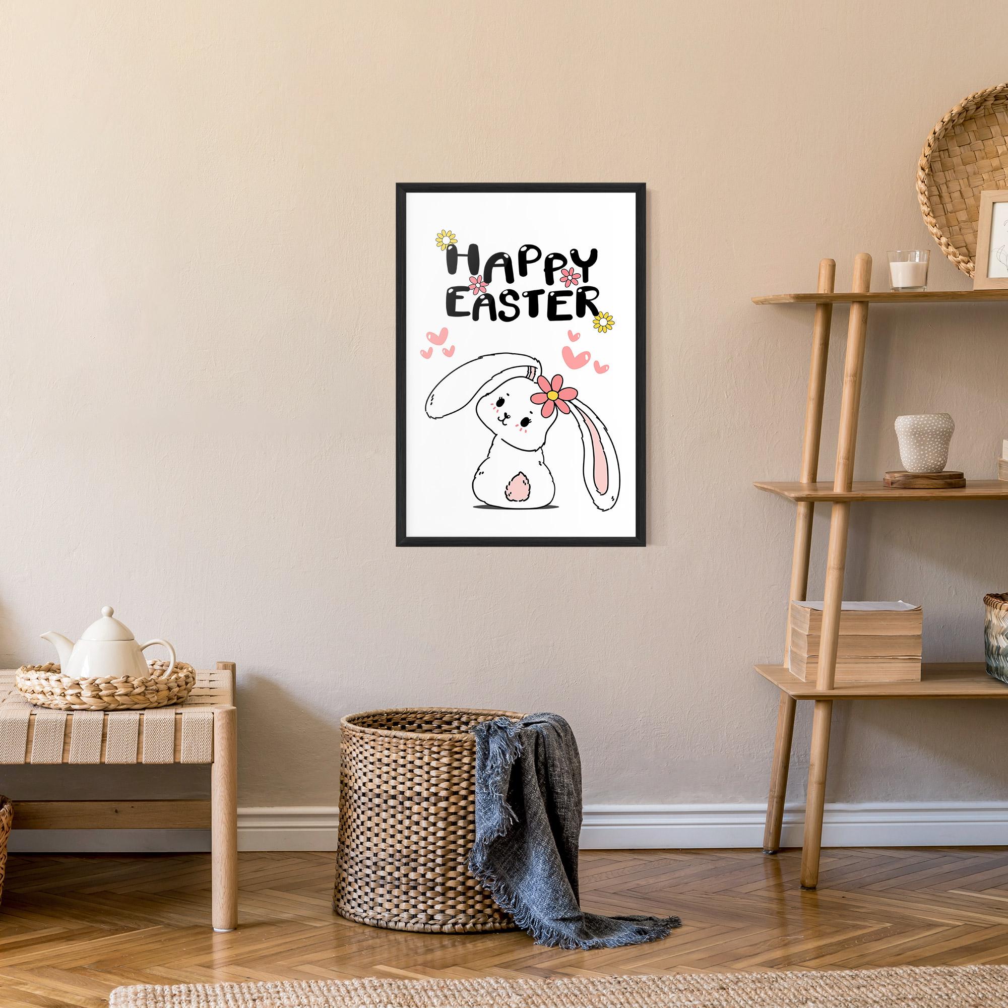 Poster Înrămat Cute Spring Bunny mockup 9