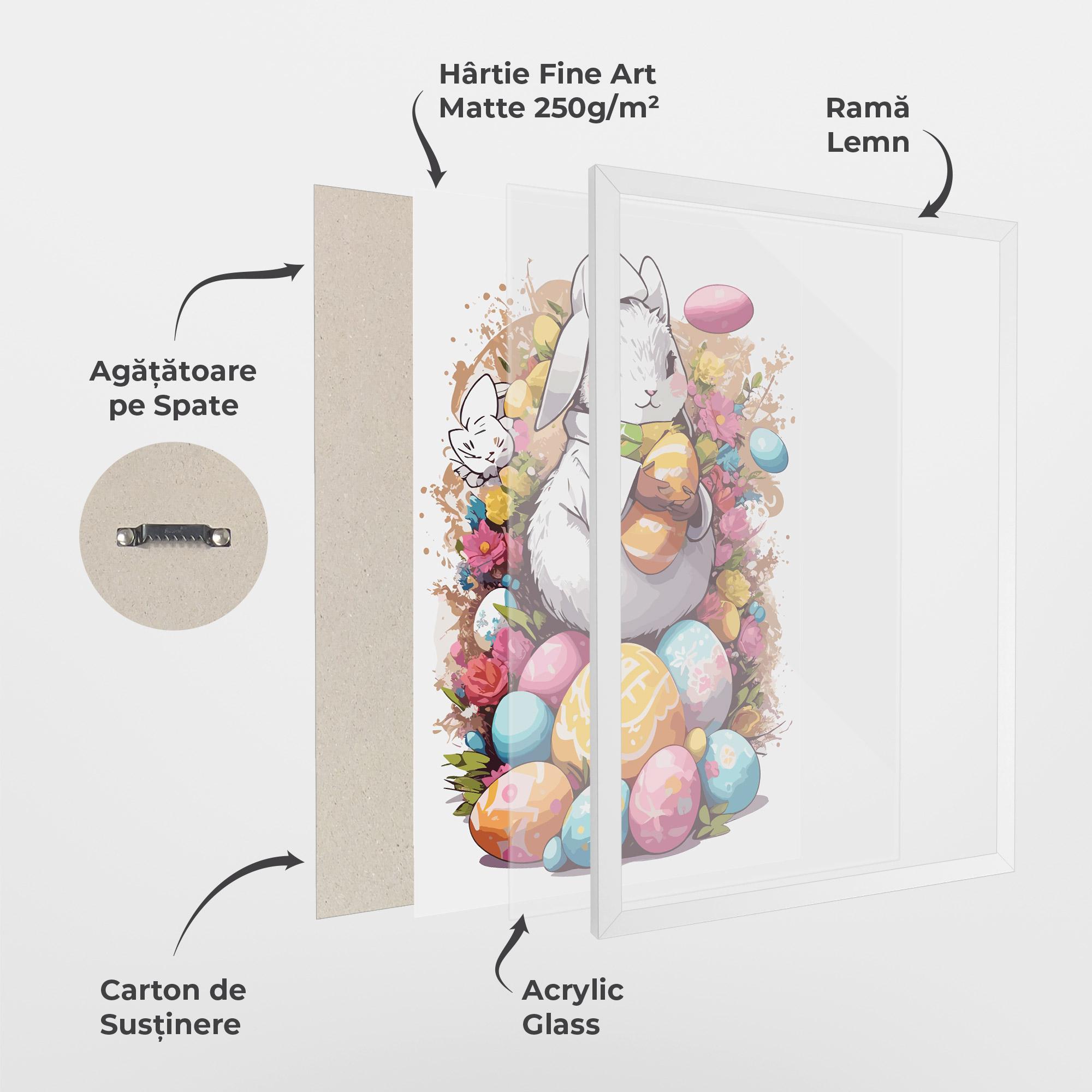 Poster Înrămat White Easter Bunny mockup 1