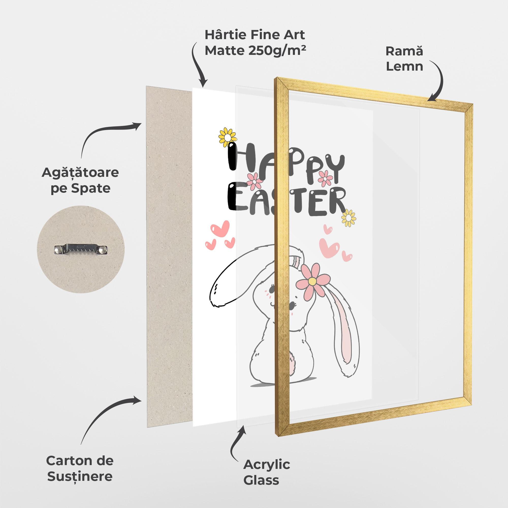 Poster Înrămat Cute Spring Bunny mockup 1