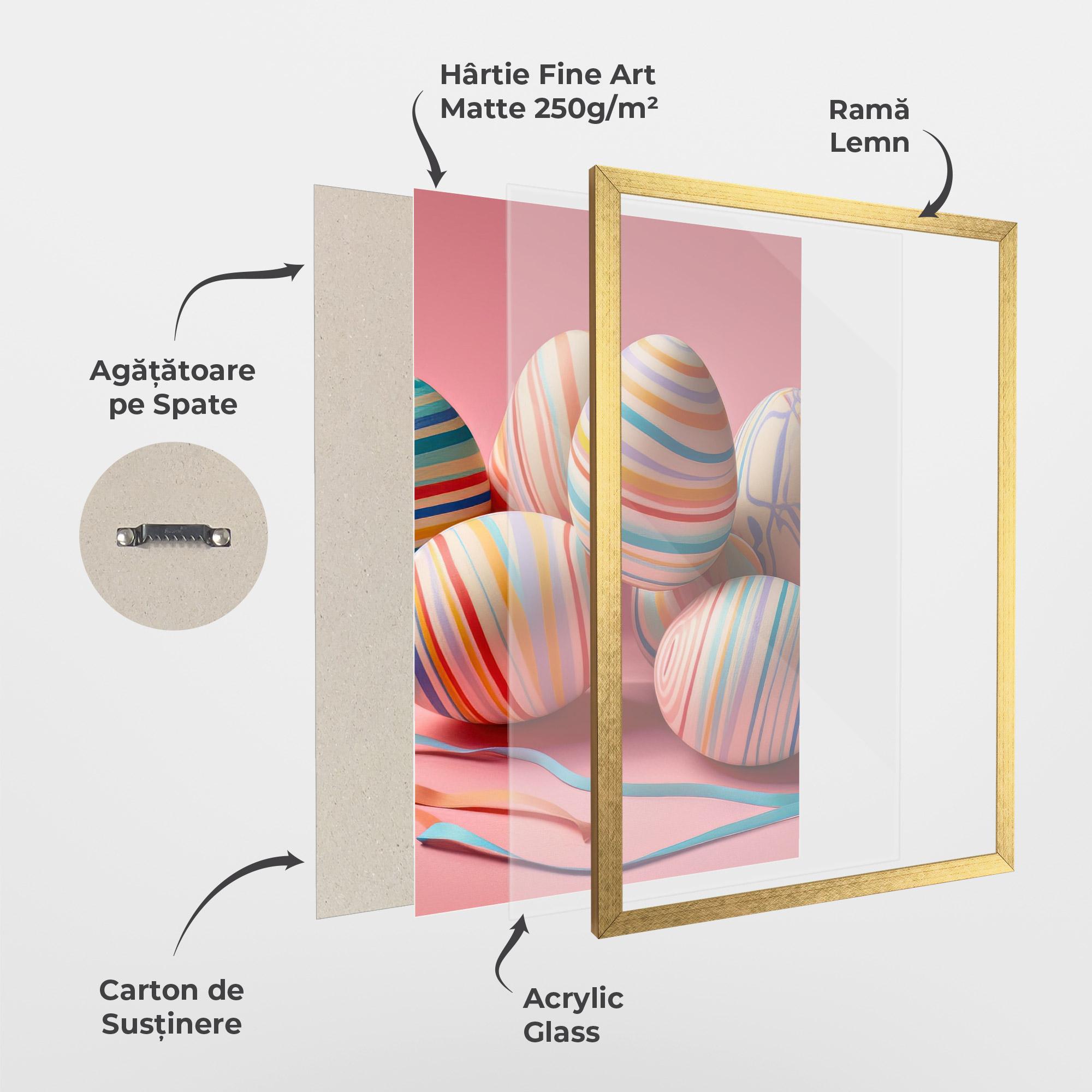 Poster Înrămat Easter Eggs Ribbons mockup 1