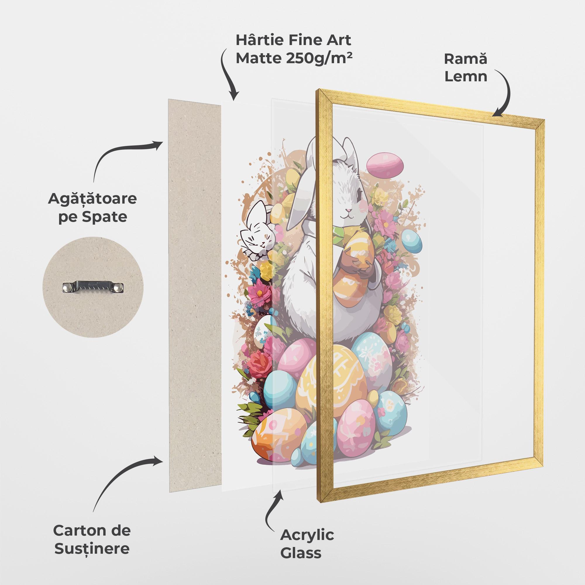 Poster Înrămat White Easter Bunny mockup 1