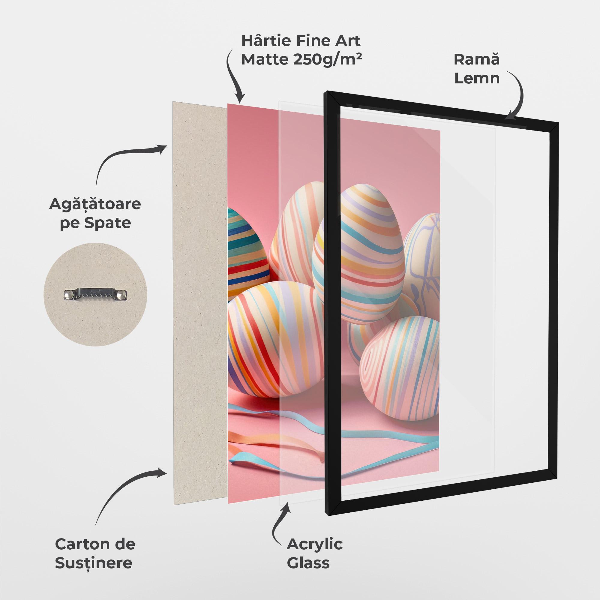 Poster Înrămat Easter Eggs Ribbons mockup 1
