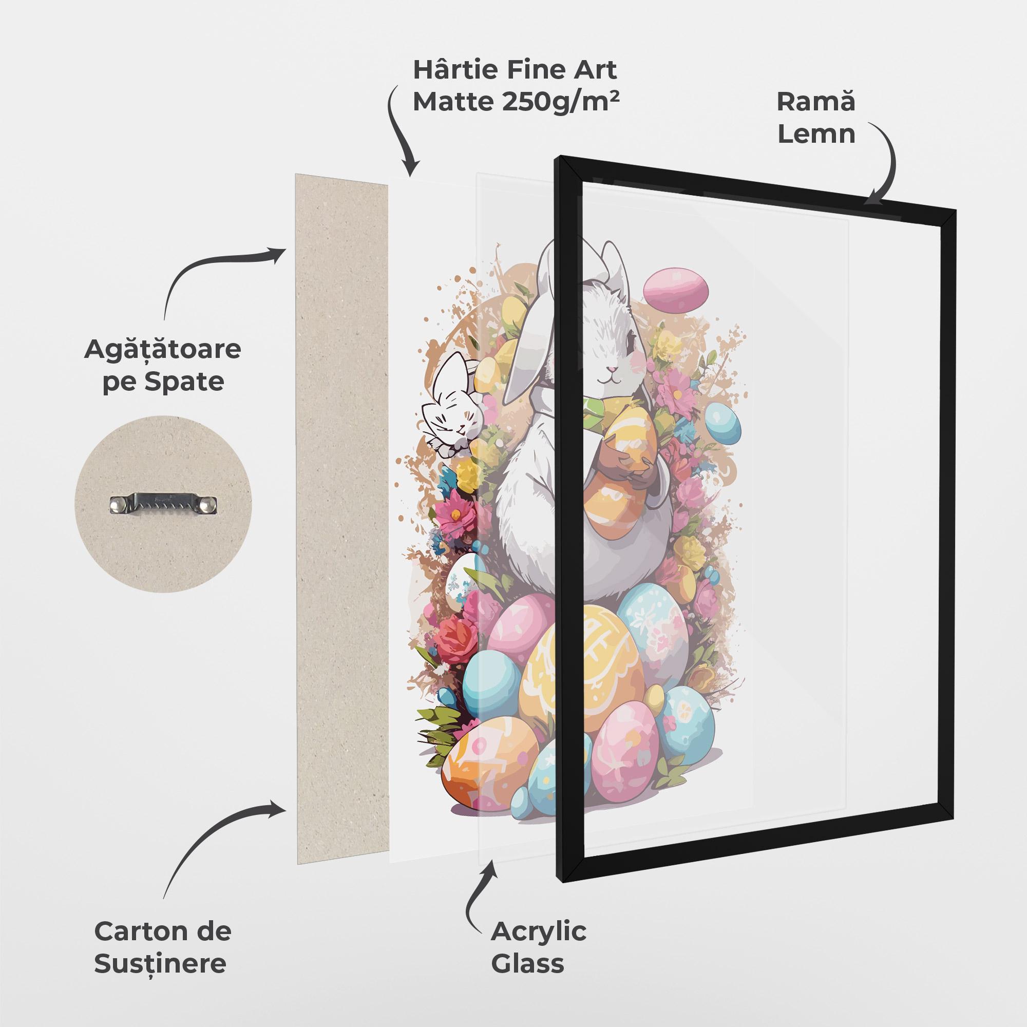 Poster Înrămat White Easter Bunny mockup 1