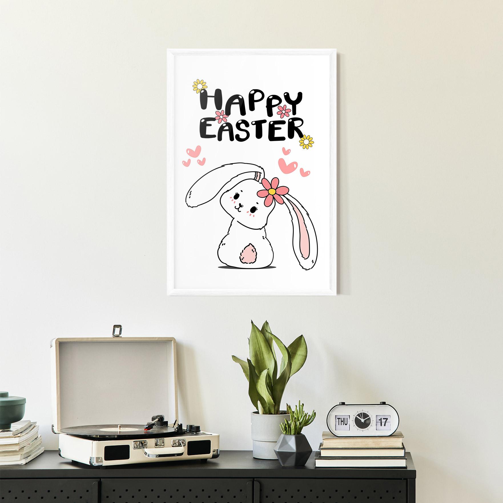 Poster Înrămat Cute Spring Bunny mockup 2