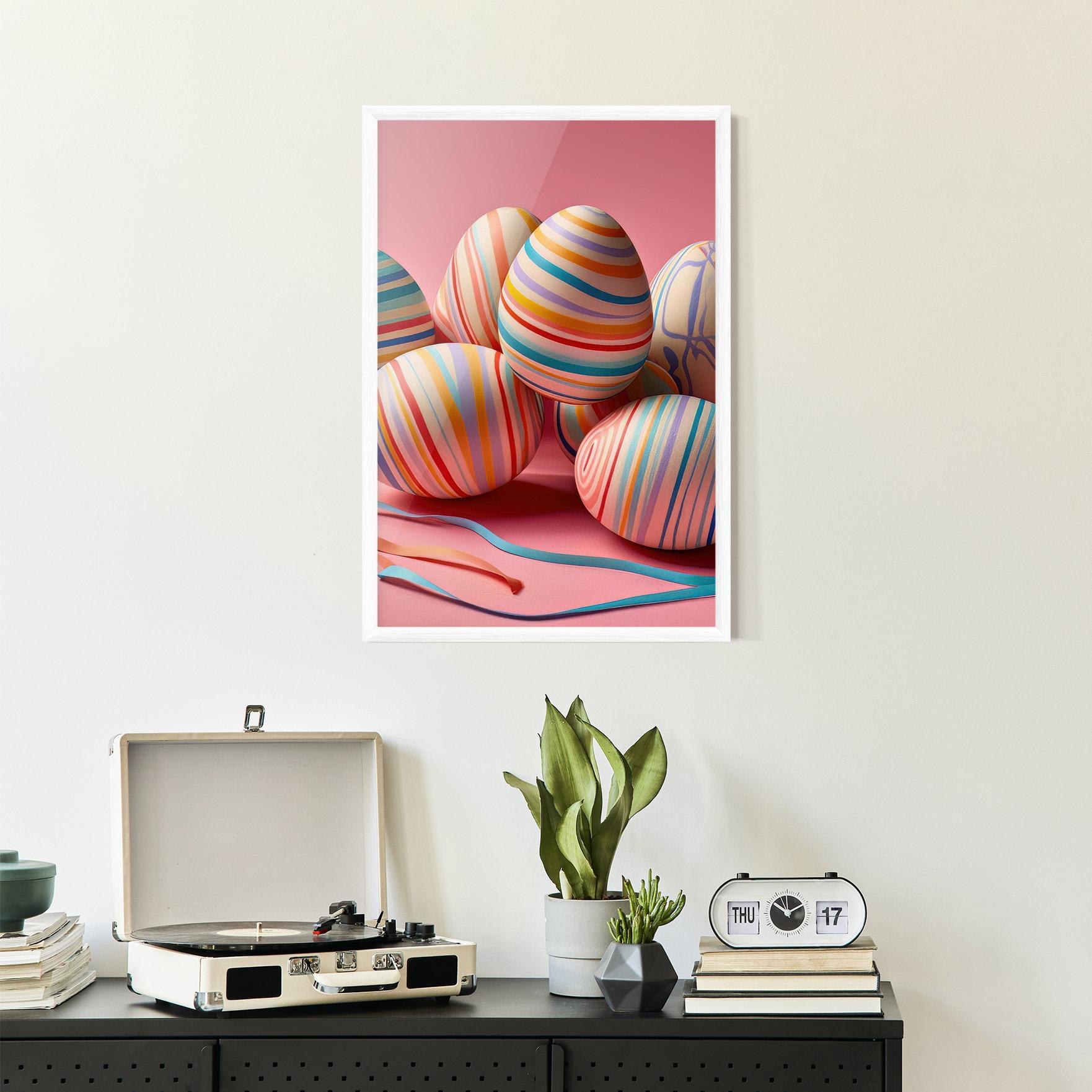 Poster Înrămat Easter Eggs Ribbons mockup 2