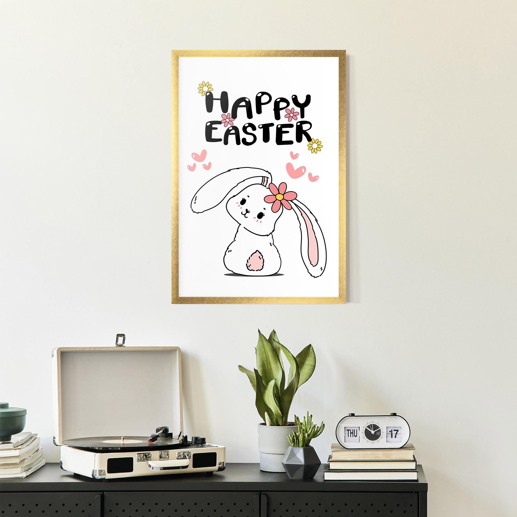 Poster Înrămat Cute Spring Bunny mockup 2