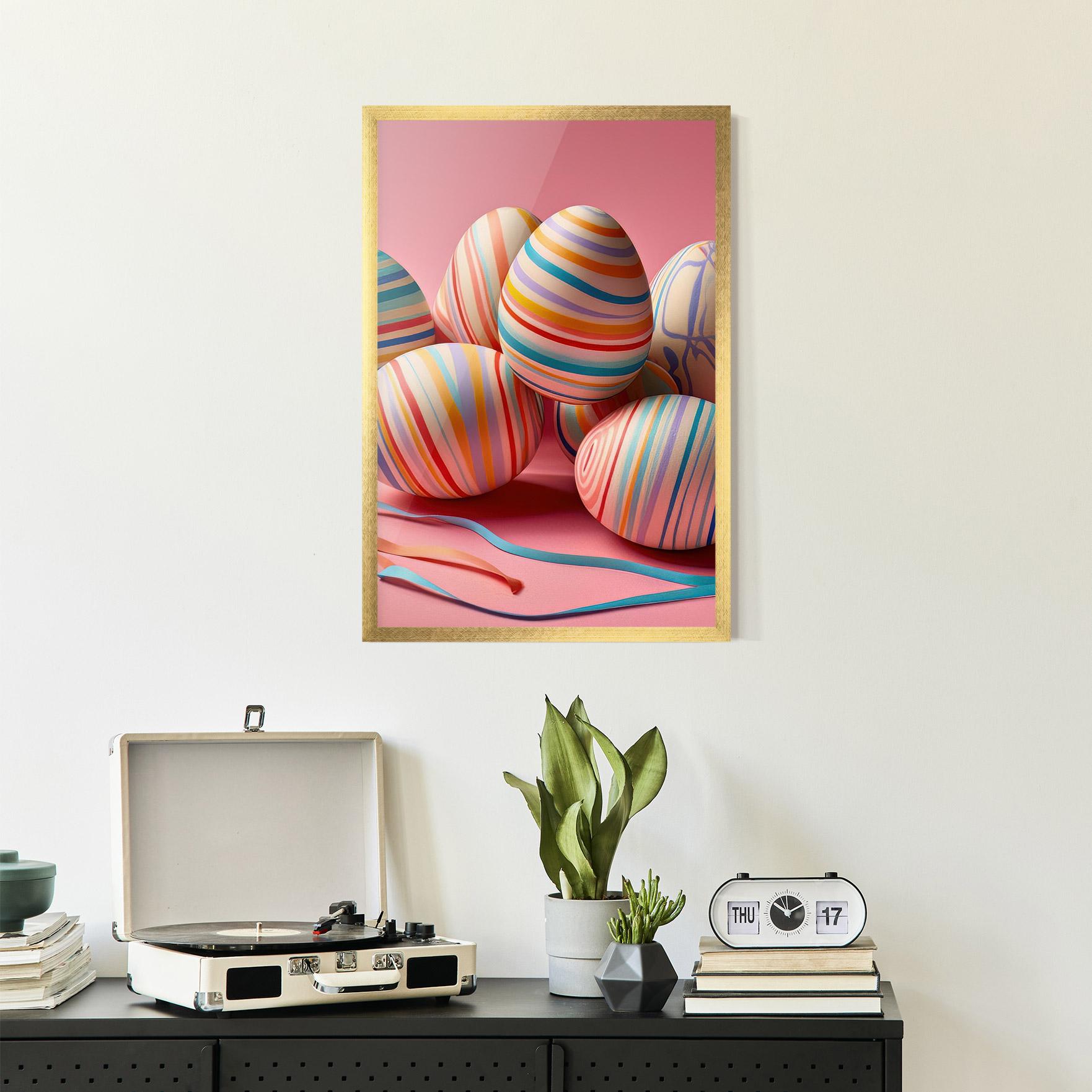 Poster Înrămat Easter Eggs Ribbons mockup 2