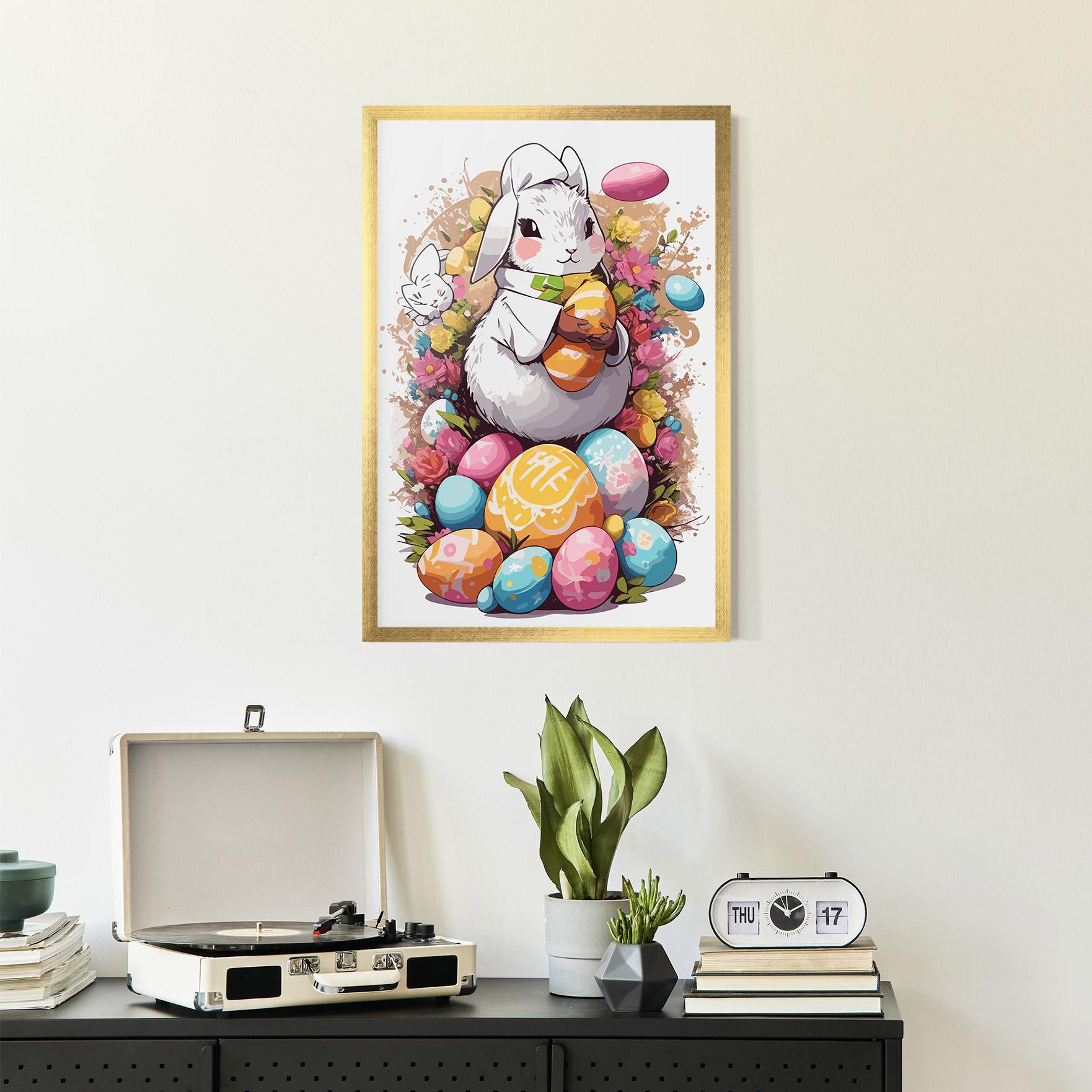 Poster Înrămat White Easter Bunny mockup 2