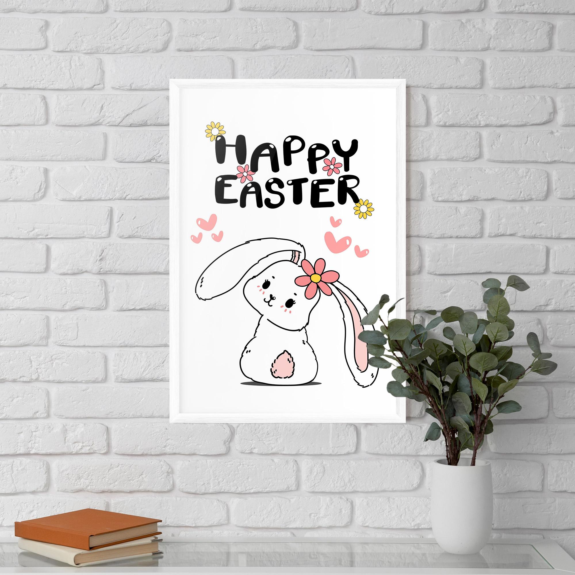 Poster Înrămat Cute Spring Bunny mockup 5