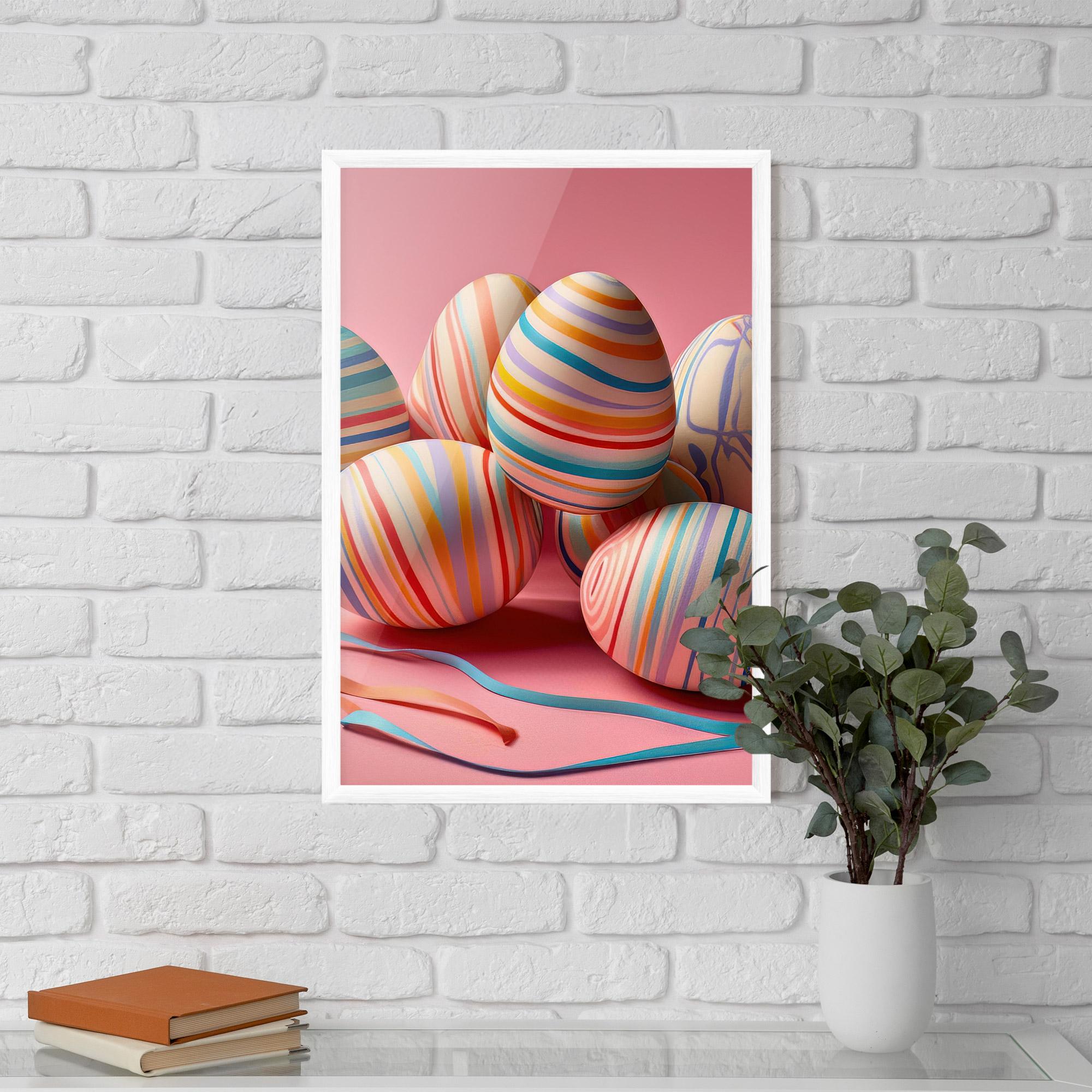 Poster Înrămat Easter Eggs Ribbons mockup 5