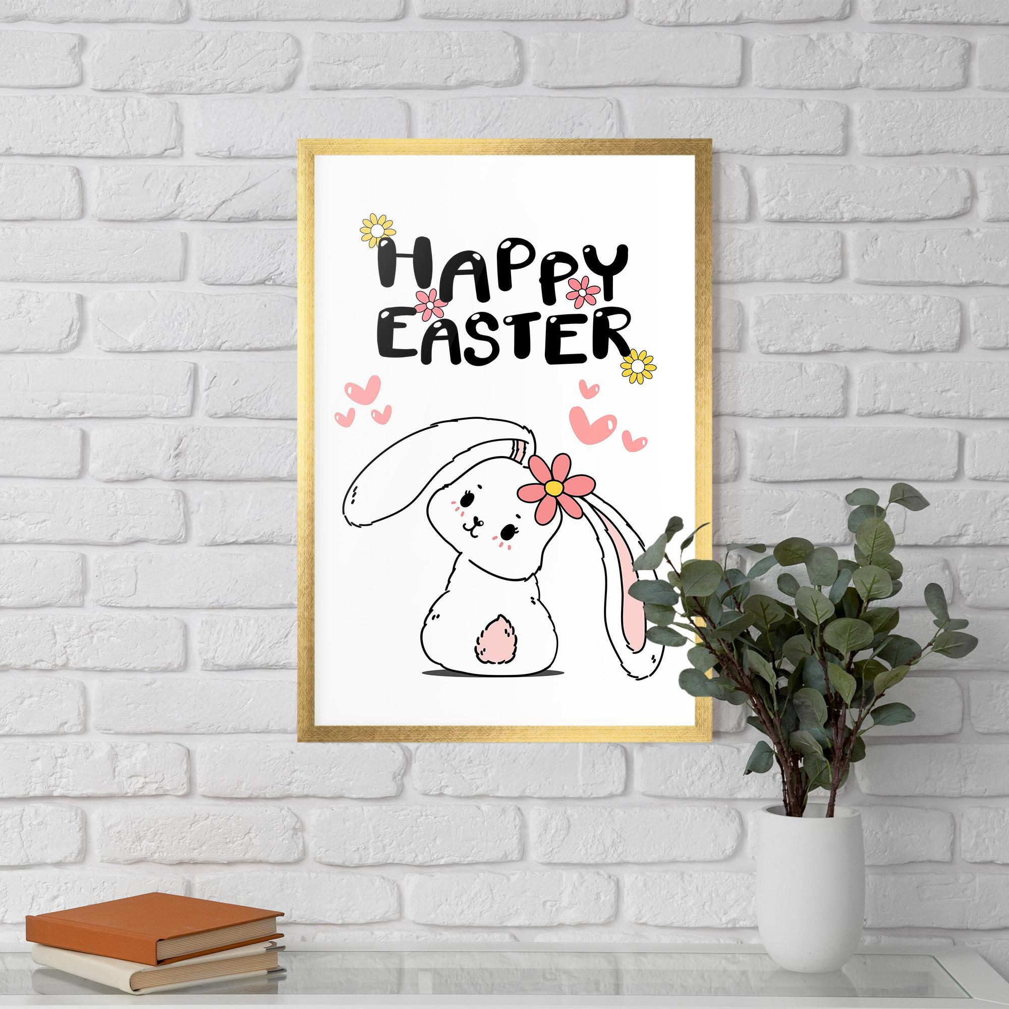 Poster Înrămat Cute Spring Bunny mockup 5