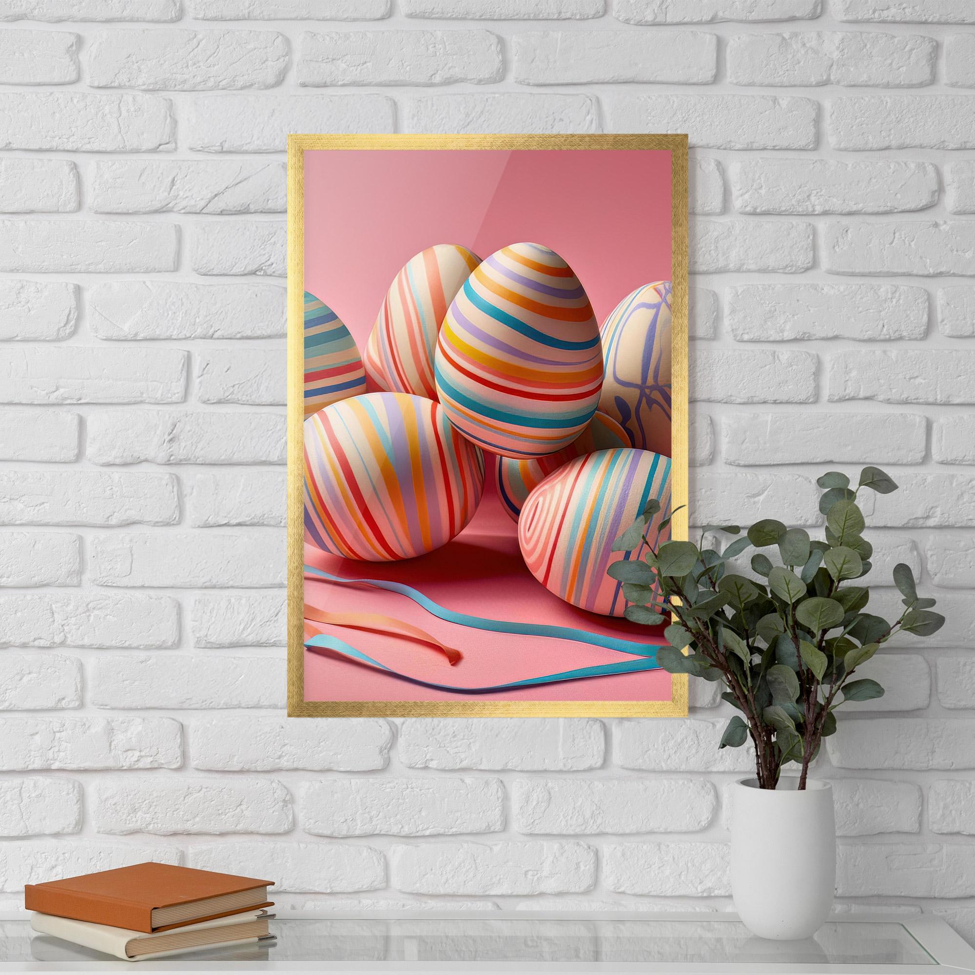 Poster Înrămat Easter Eggs Ribbons mockup 5