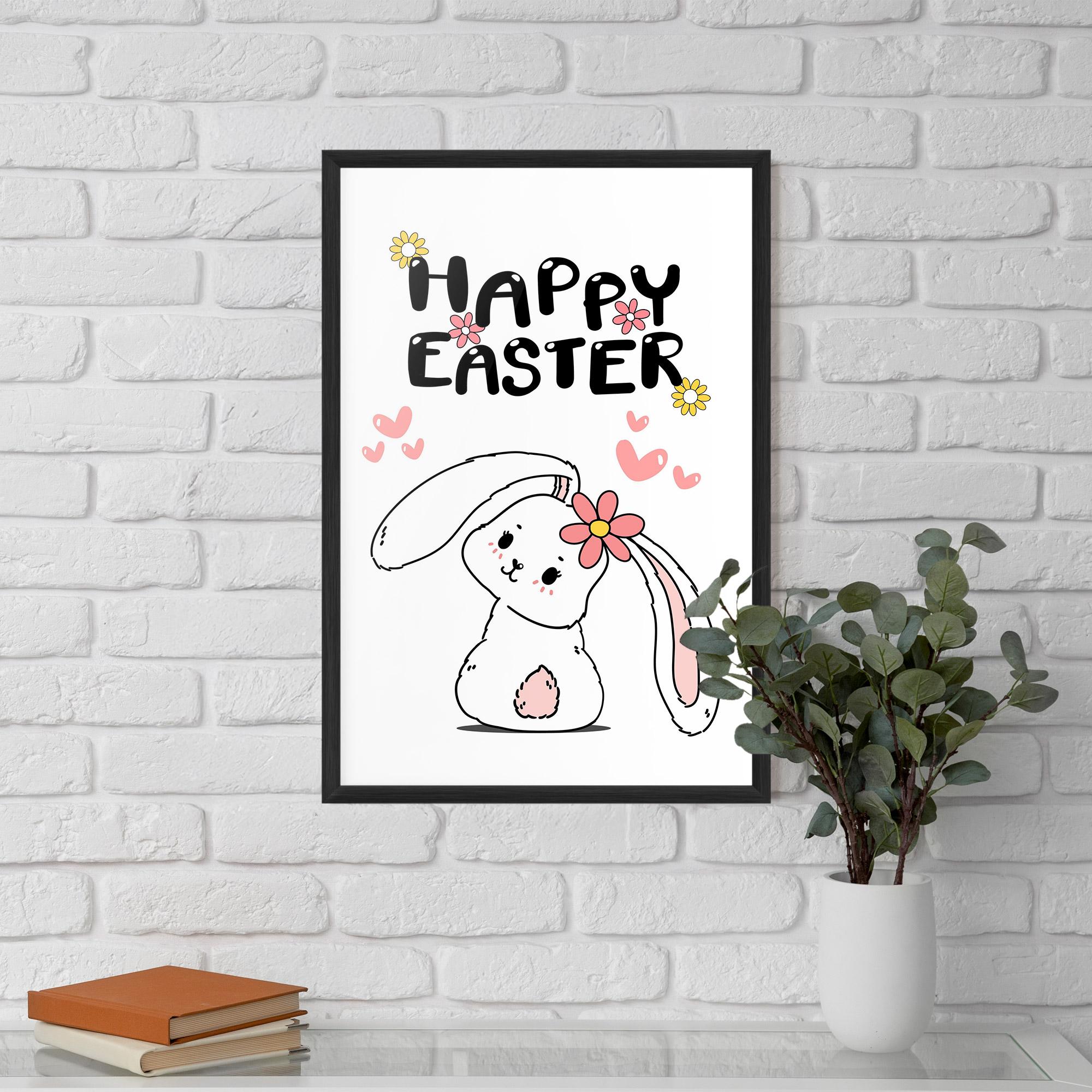 Poster Înrămat Cute Spring Bunny mockup 5