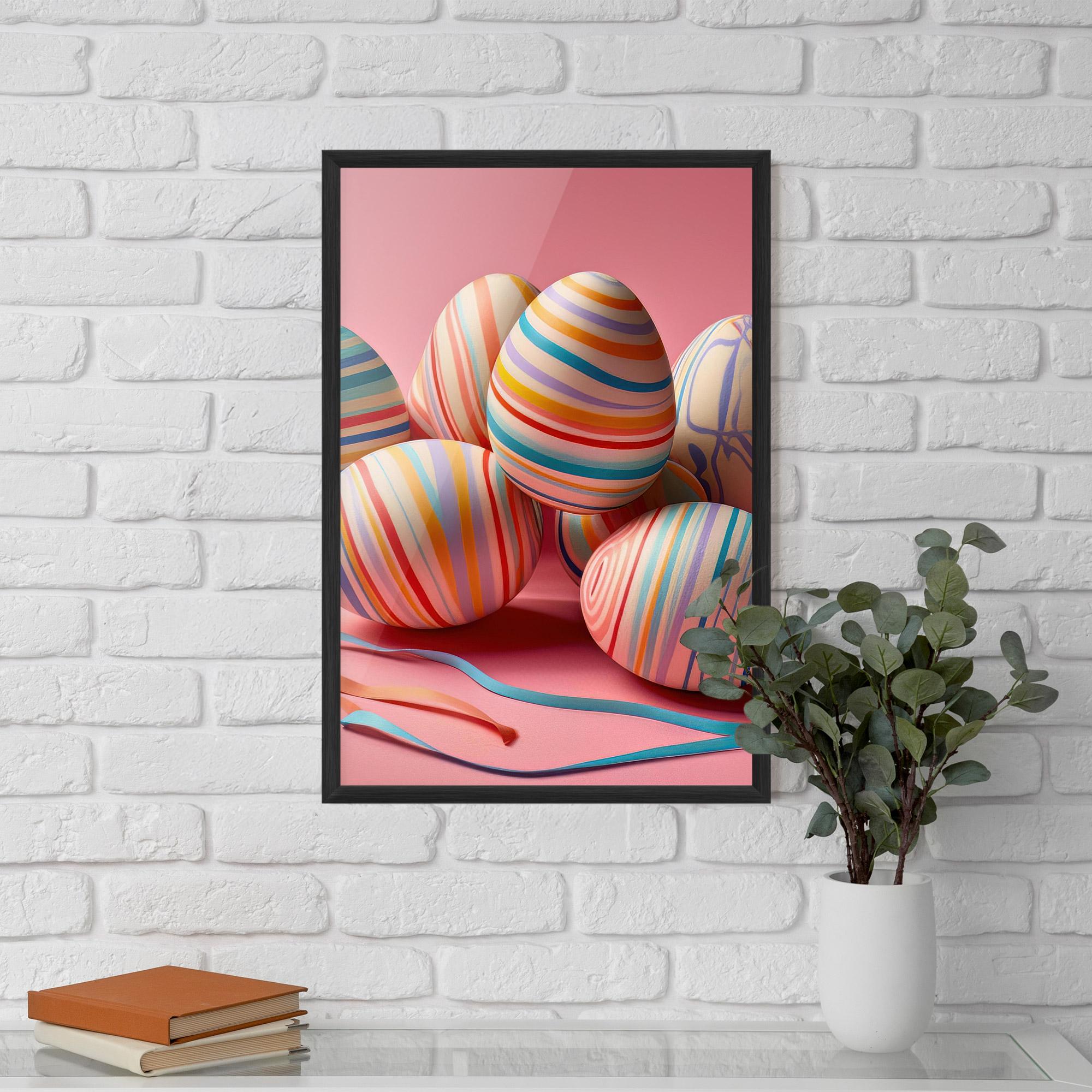 Poster Înrămat Easter Eggs Ribbons mockup 5