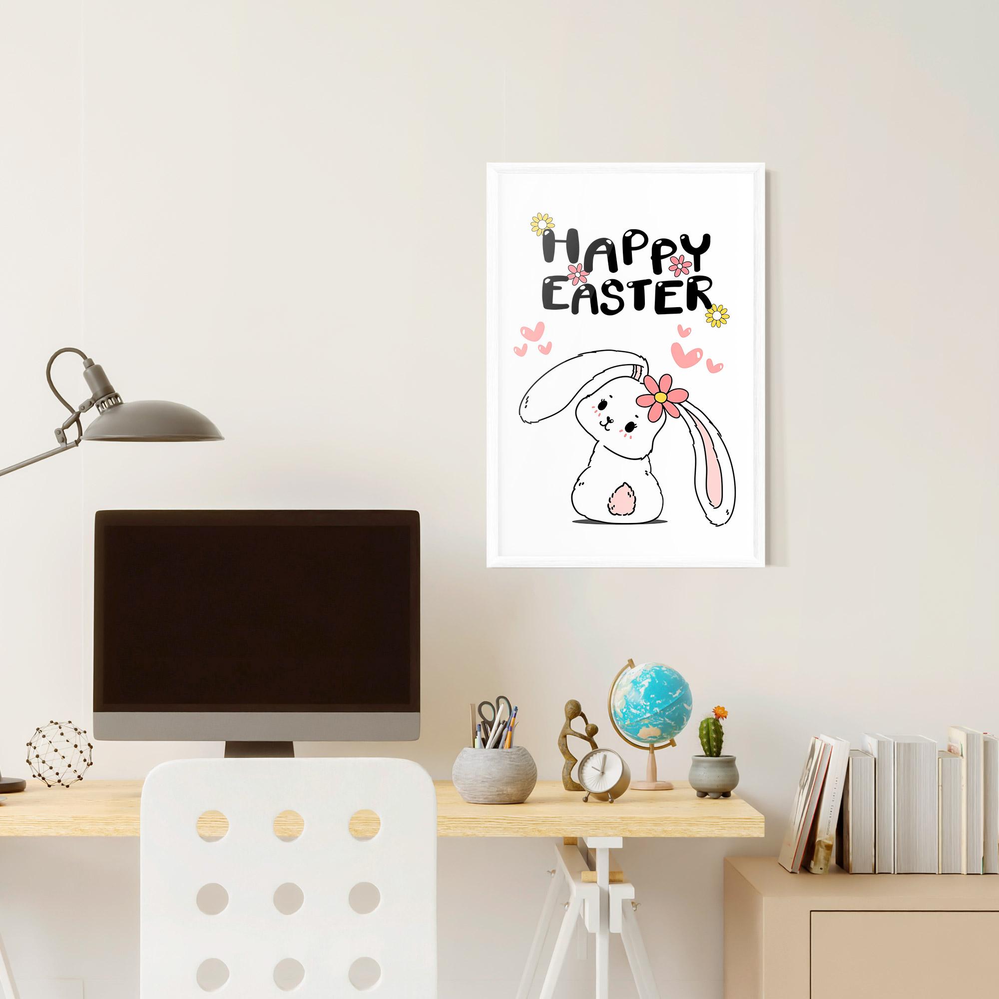 Poster Înrămat Cute Spring Bunny mockup 6