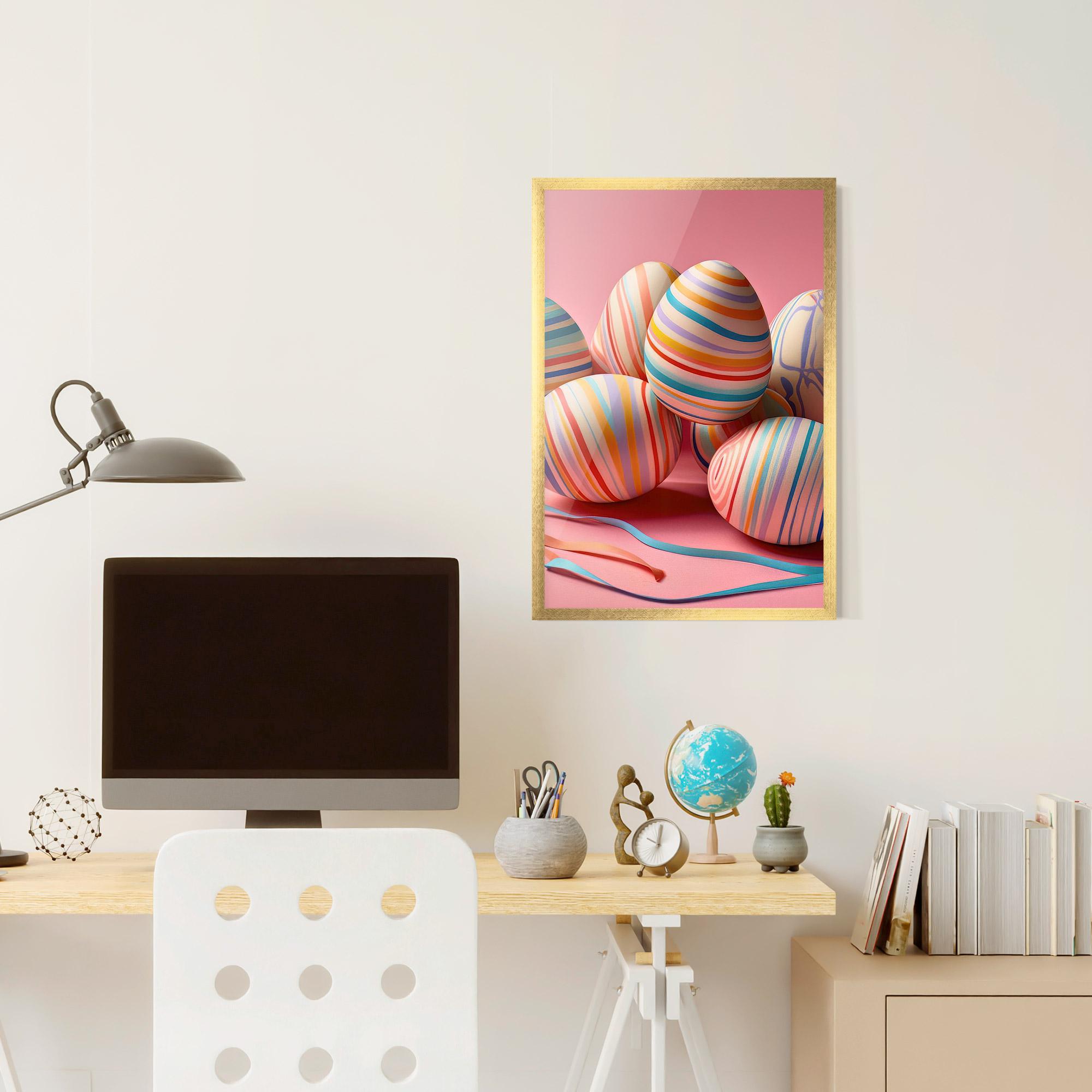 Poster Înrămat Easter Eggs Ribbons mockup 6