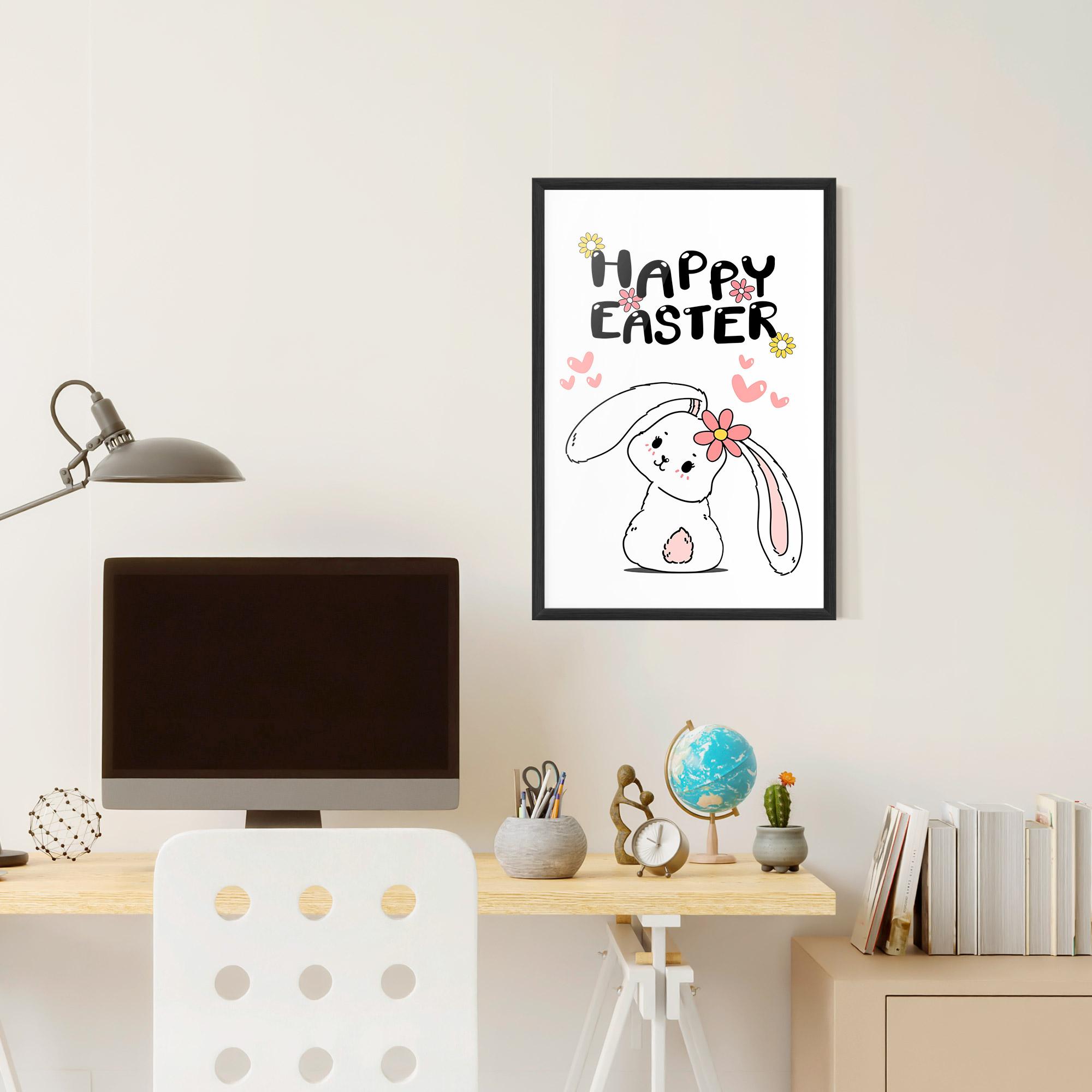 Poster Înrămat Cute Spring Bunny mockup 6
