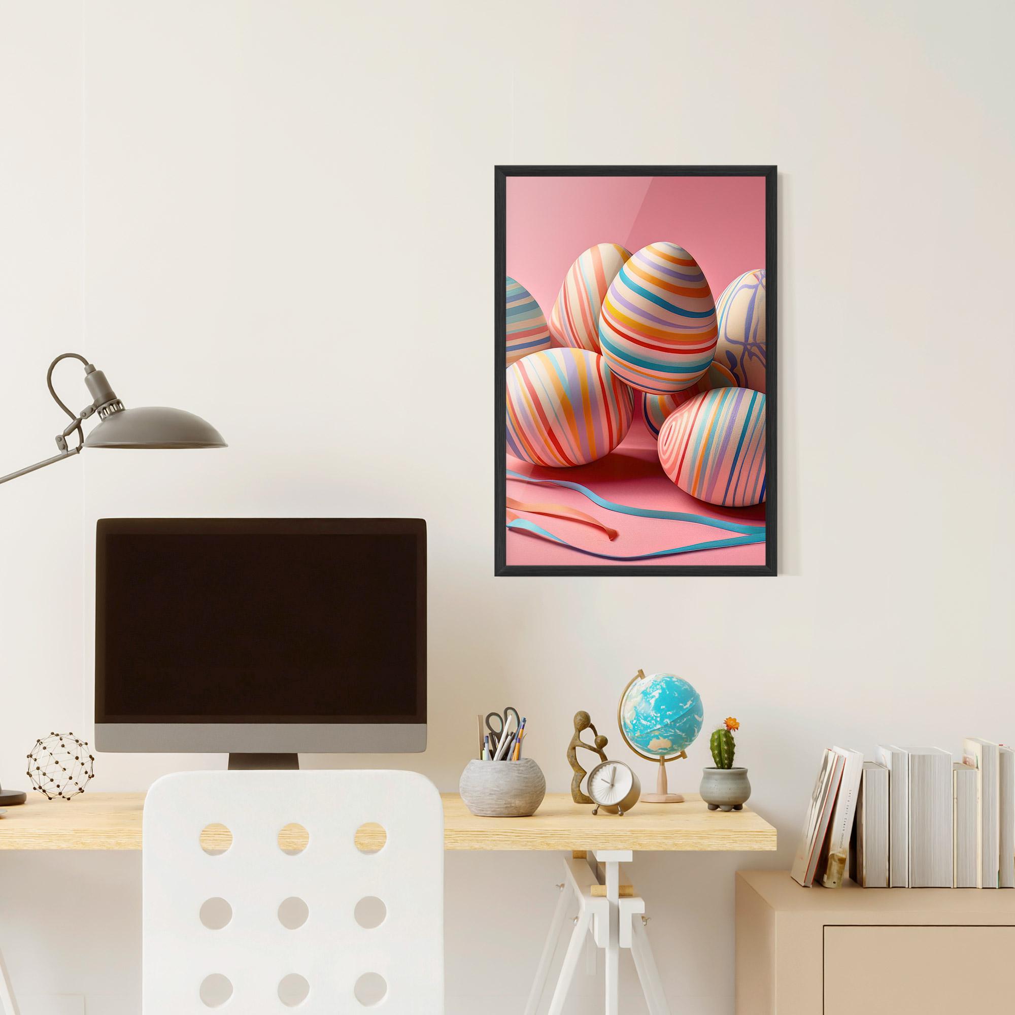 Poster Înrămat Easter Eggs Ribbons mockup 6