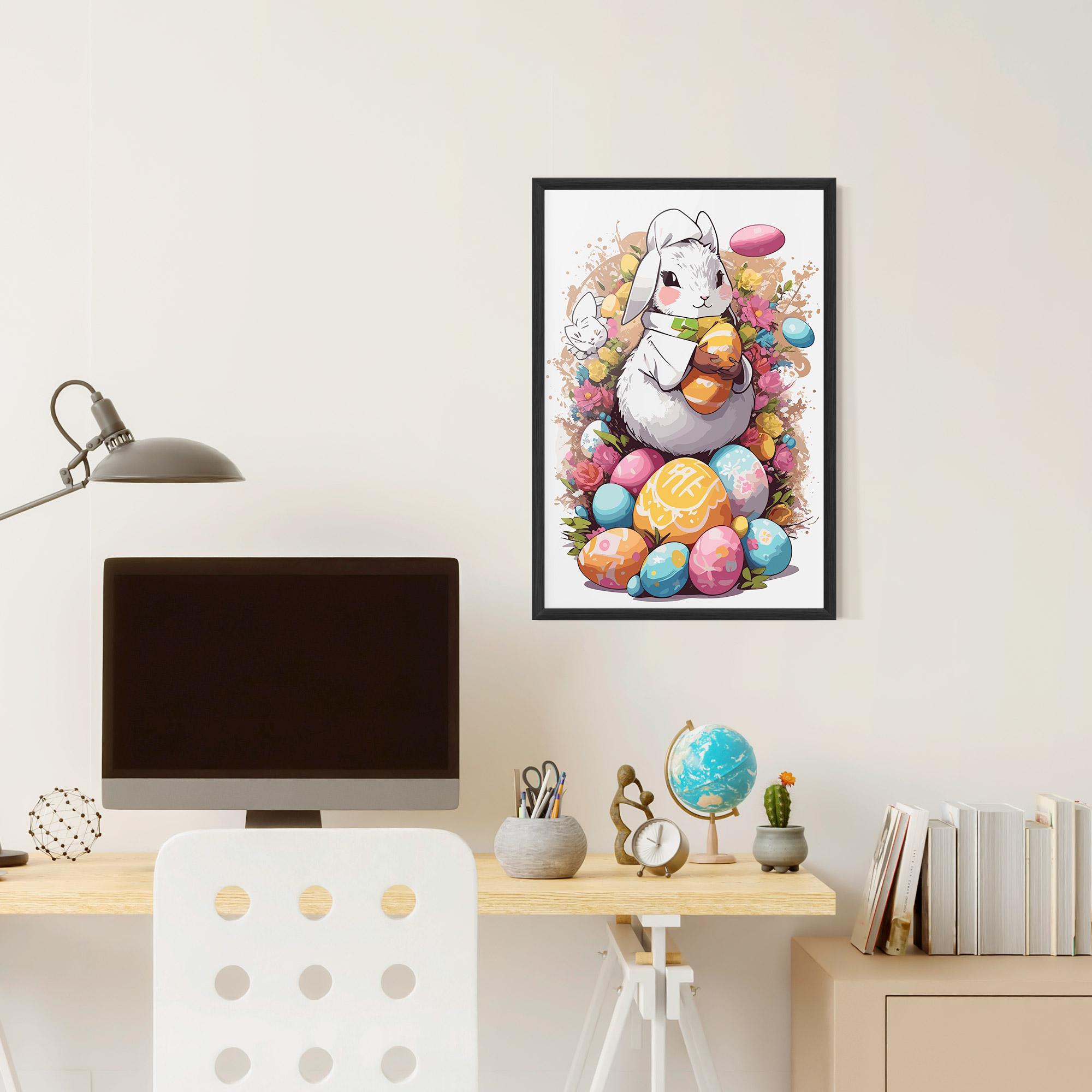 Poster Înrămat White Easter Bunny mockup 6