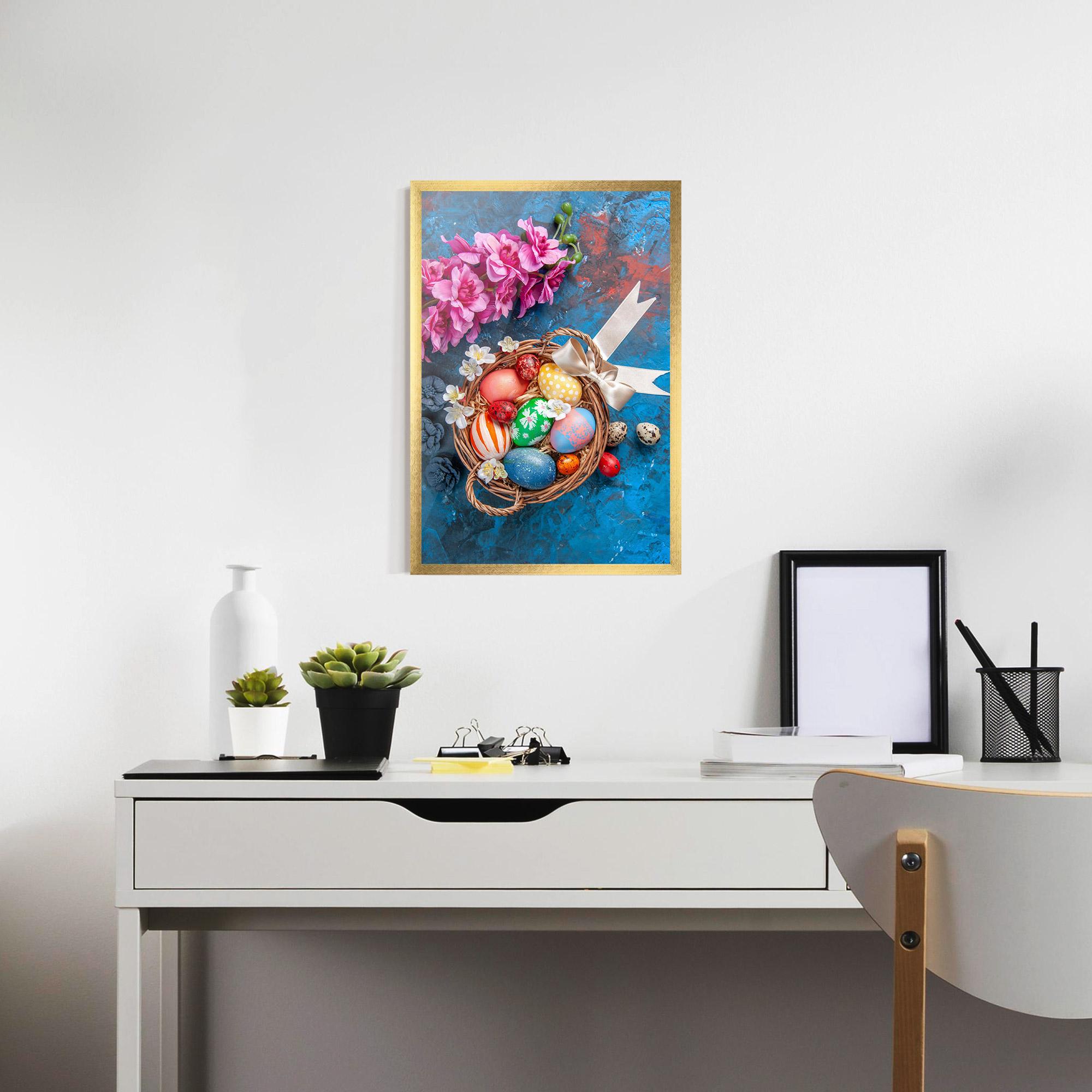 Poster Înrămat Colored Easter Eggs mockup 7