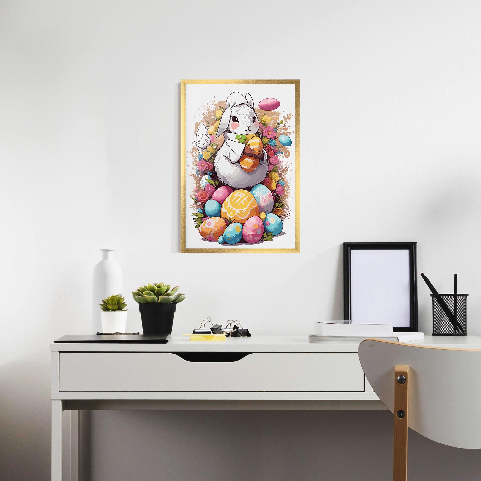 Poster Înrămat White Easter Bunny mockup 7