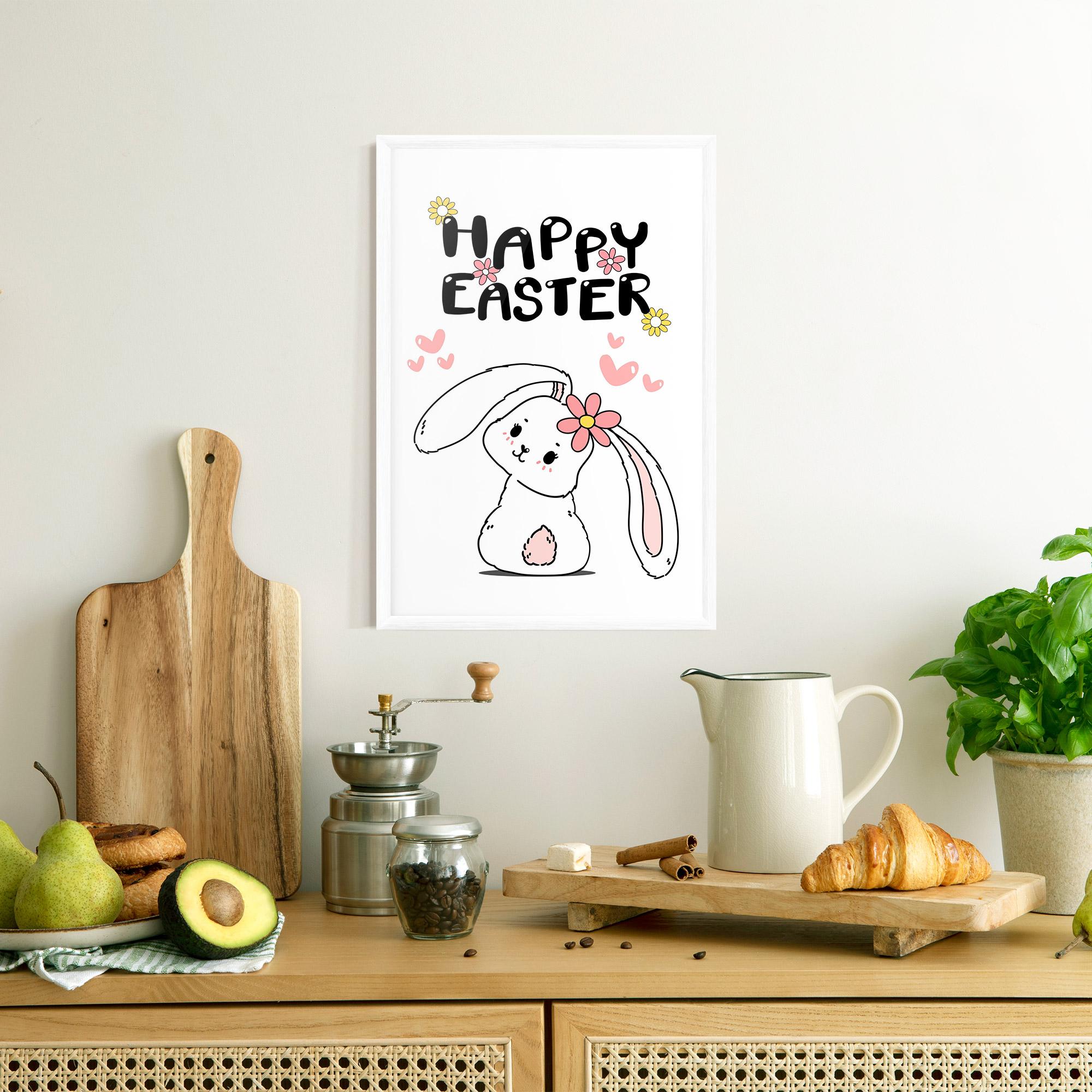 Poster Înrămat Cute Spring Bunny mockup 8